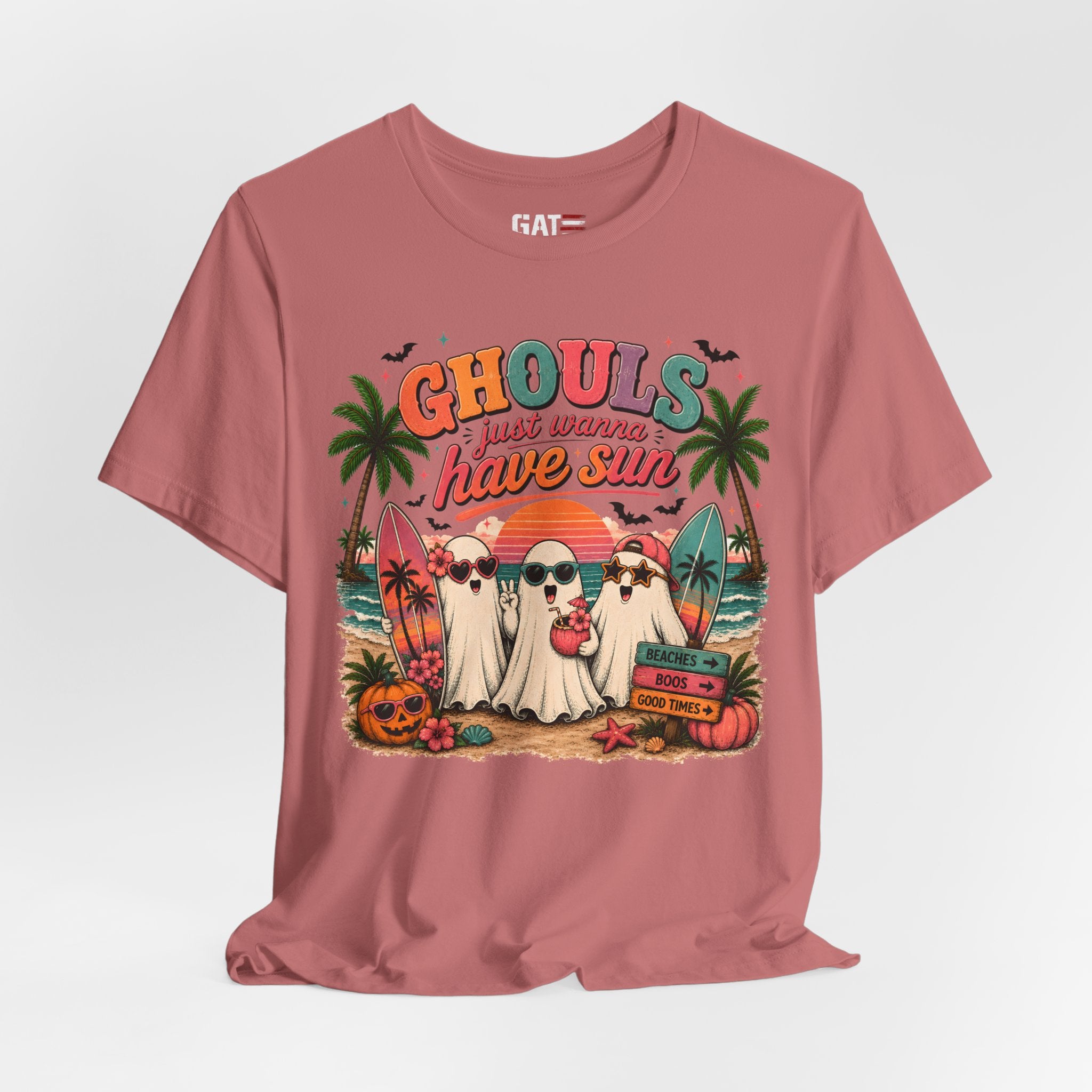 Summerween Shirt, Spooky Beach Shirt, Ghost Beach Tee, Halloween Beach Shirt, Coastal Halloween Tee, Tropical Ghost Shirt