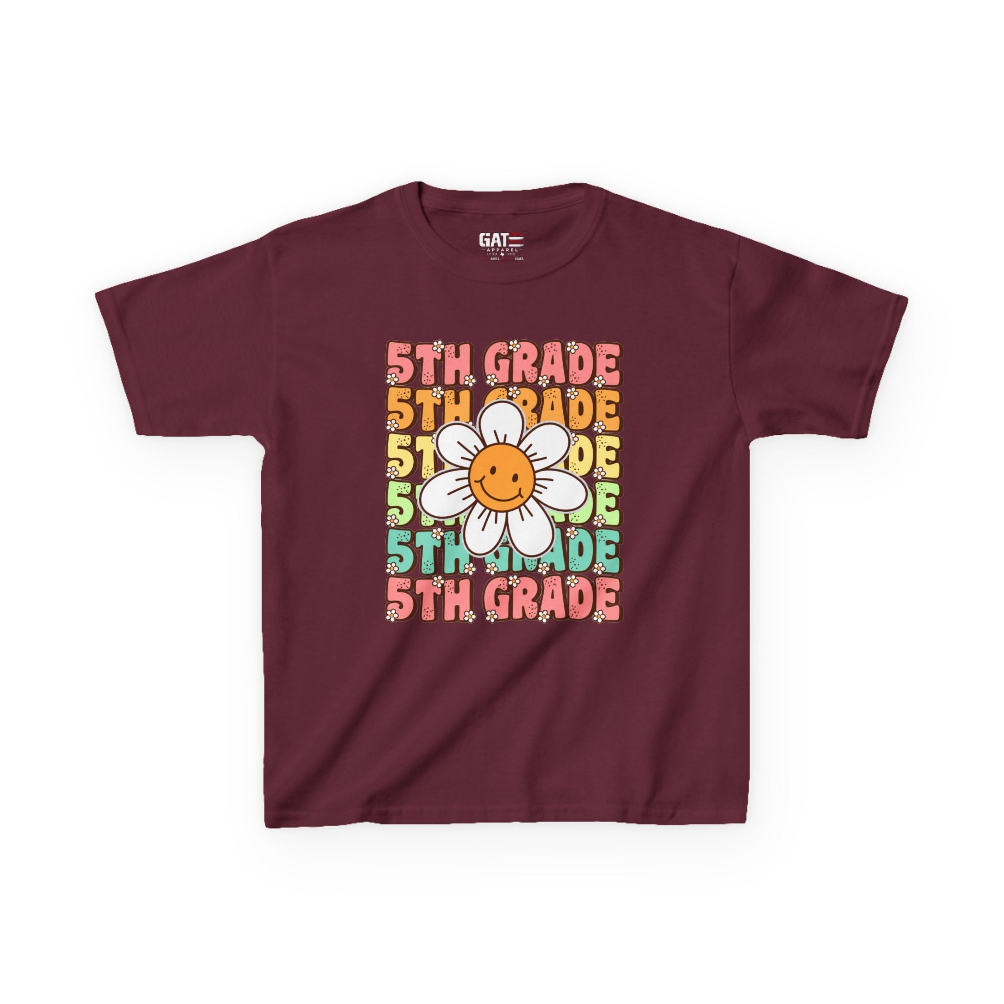 Custom Grade Level Shirt for Kids – Retro Daisy Back to School Tee