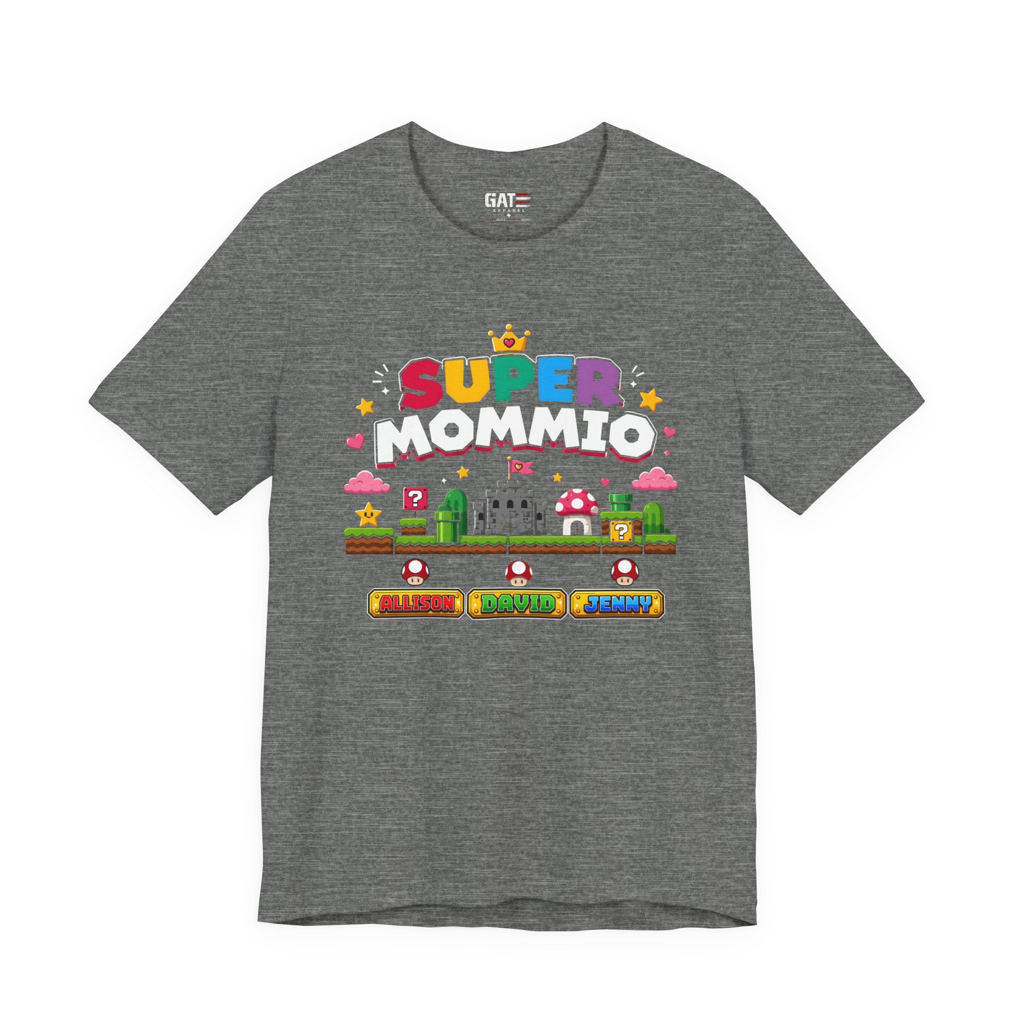 Super Mommio pixel game design T-Shirt | Retro video game mom tee
