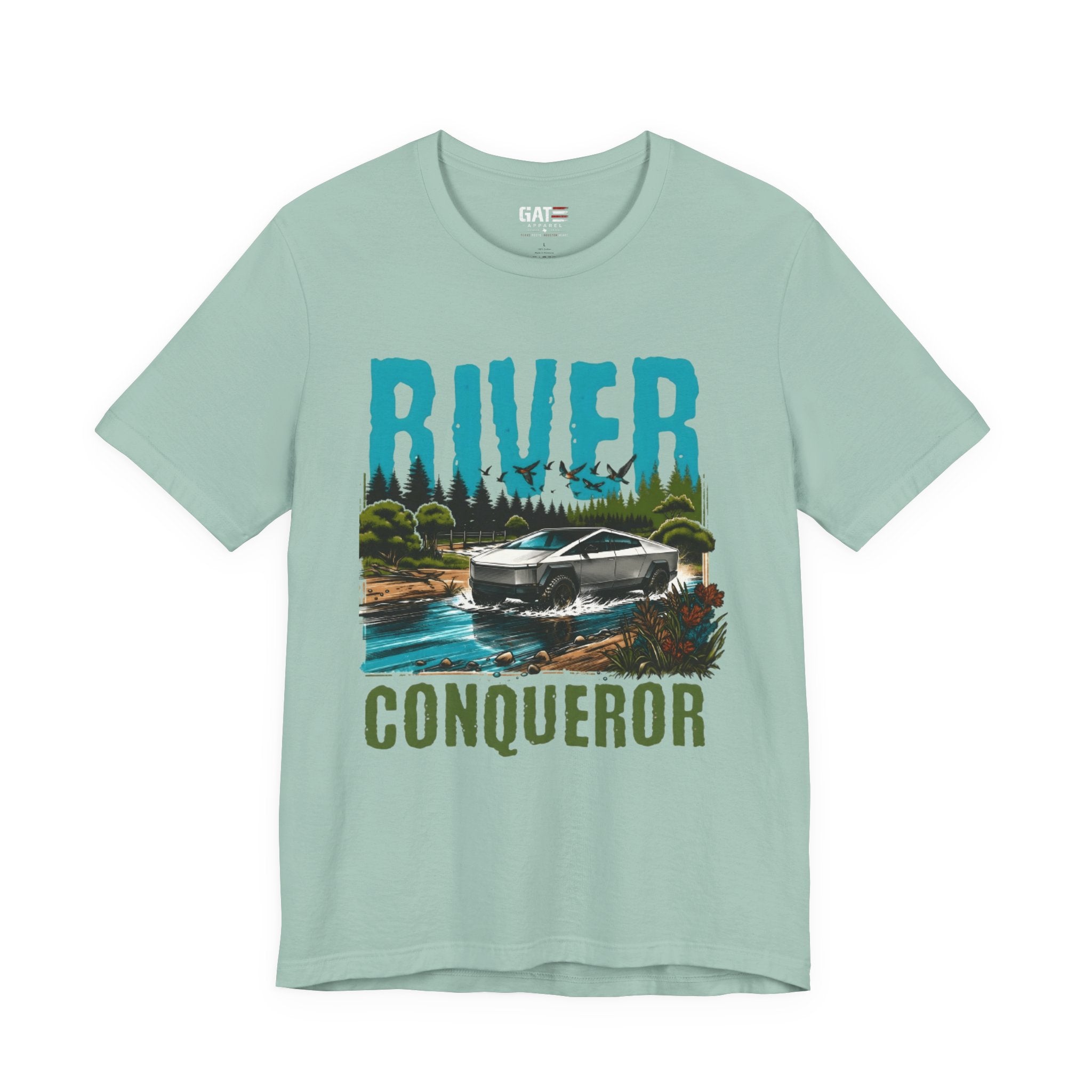 Cybertruck River Conqueror Shirt, Tesla Cybertruck Off Road Tee, Adventure Truck Shirt, Camping Shirt, Outdoor Lover Gift