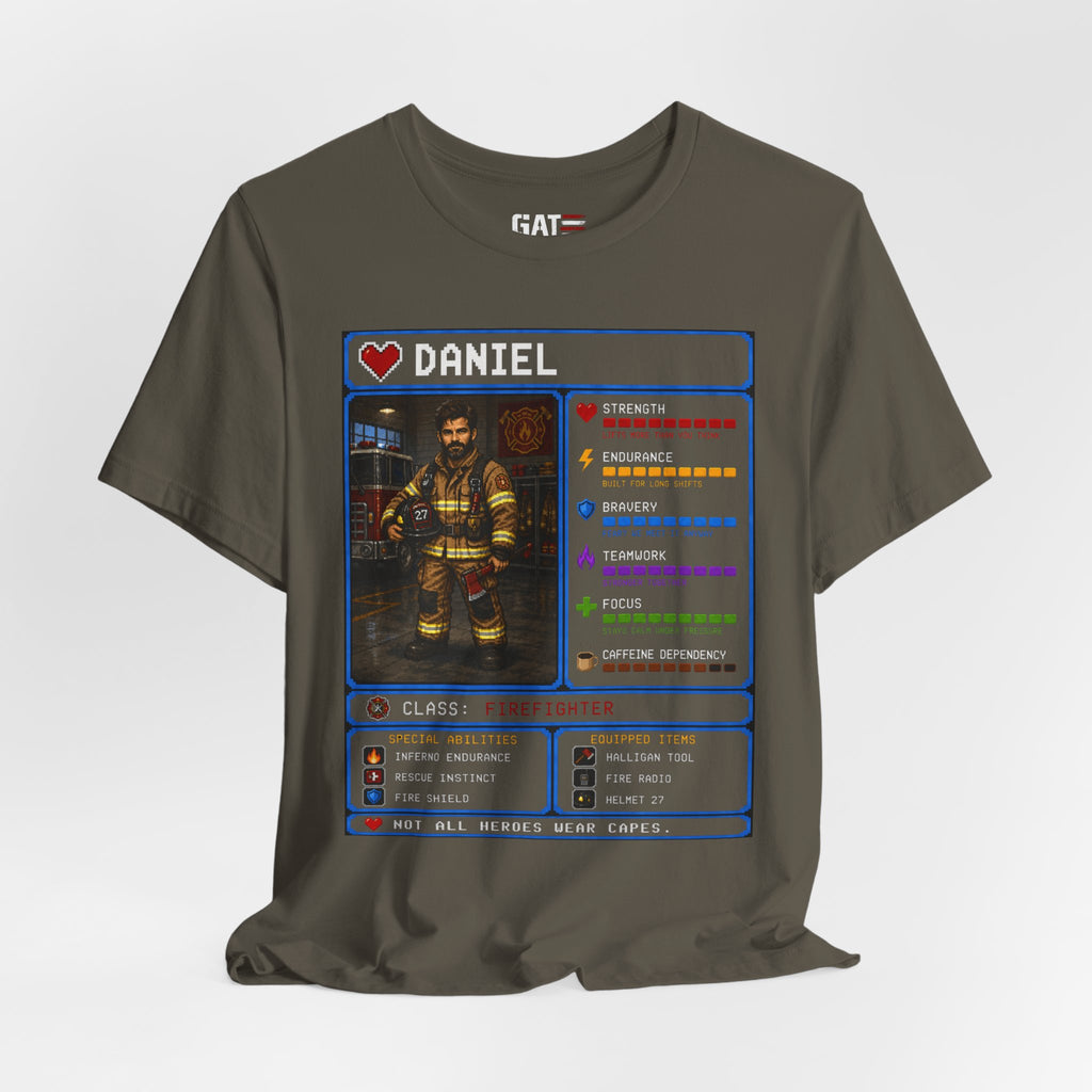 Custom Firefighter RPG Character Shirt | Personalized Firefighter Gift
