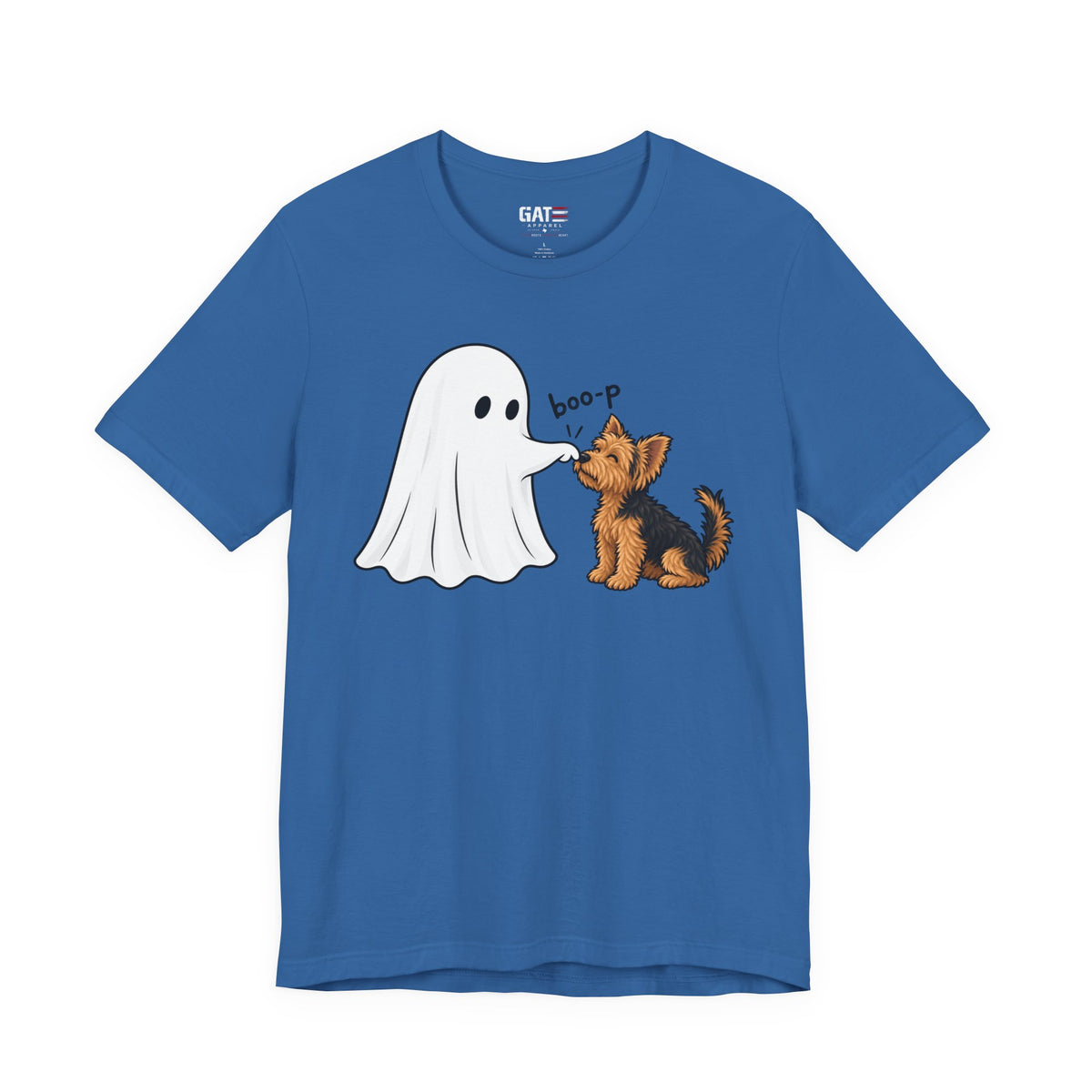 Halloween Ghost & Terrier— "boo-p" Cute Dog Halloween T-Shirt