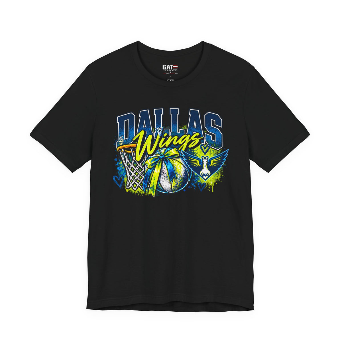 Dallas Wings basketball graphic T-shirt with winged design
