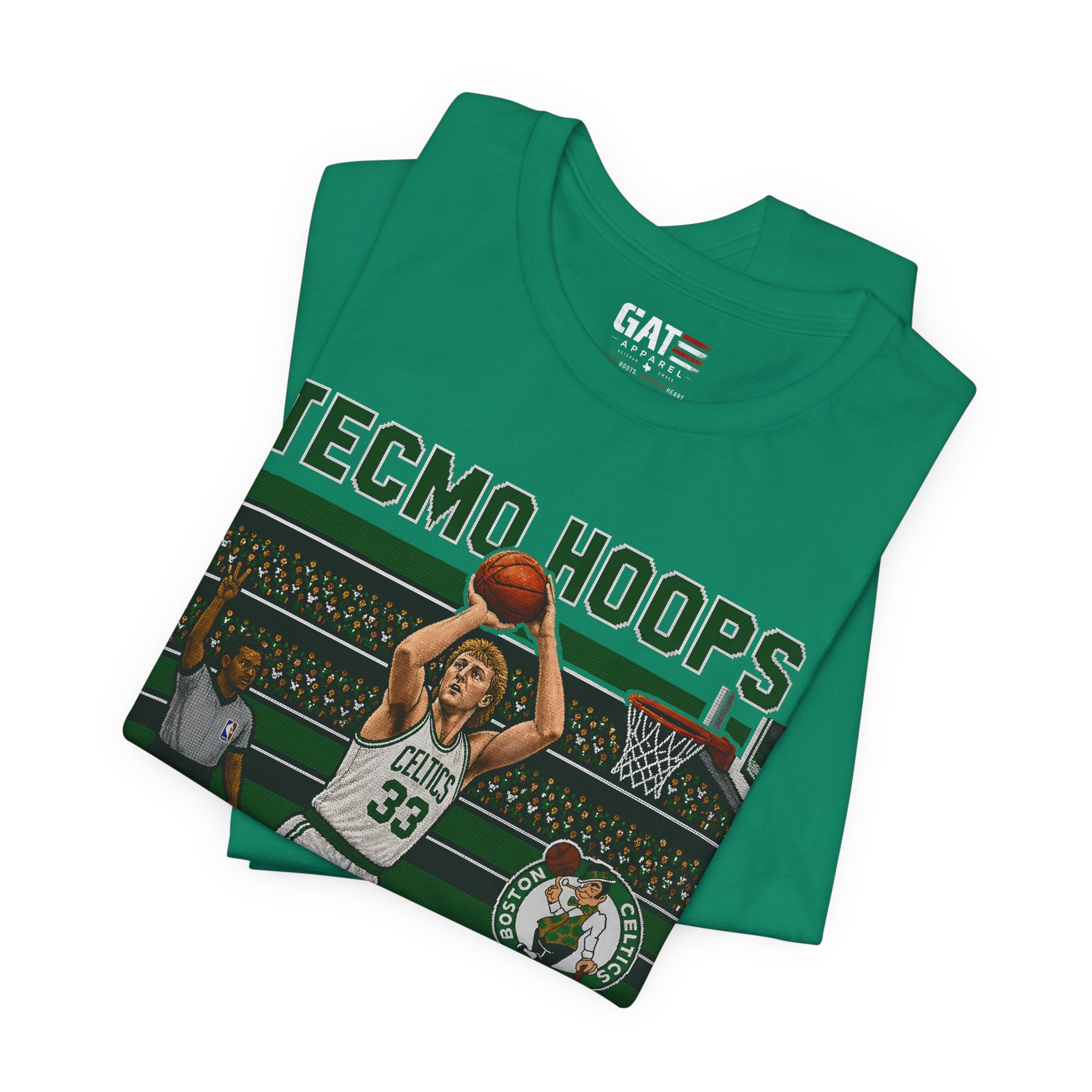 Tecmo Hoops Larry Bird Celtics T-Shirt | Retro Video Game Basketball Tee