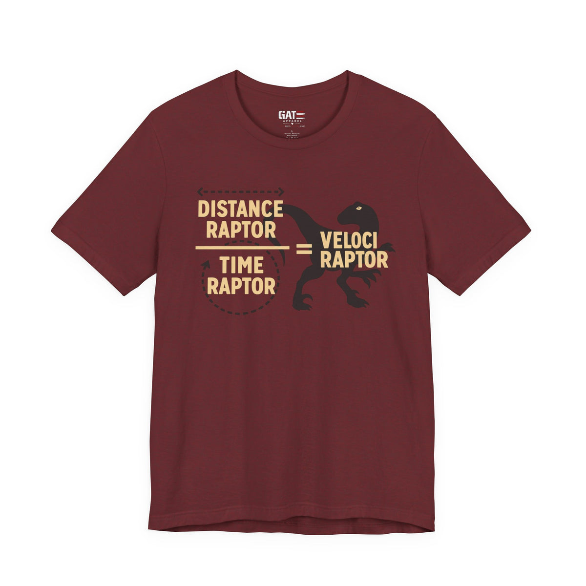 Velociraptor Distance Over Time Shirt | Funny Science Dinosaur Tee