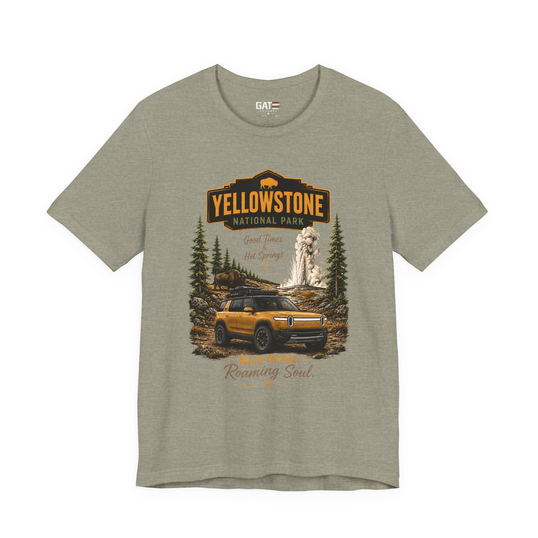 Yellowstone National Park Tee — "Wild Heart Roaming Soul" Adventure T‑Shirt