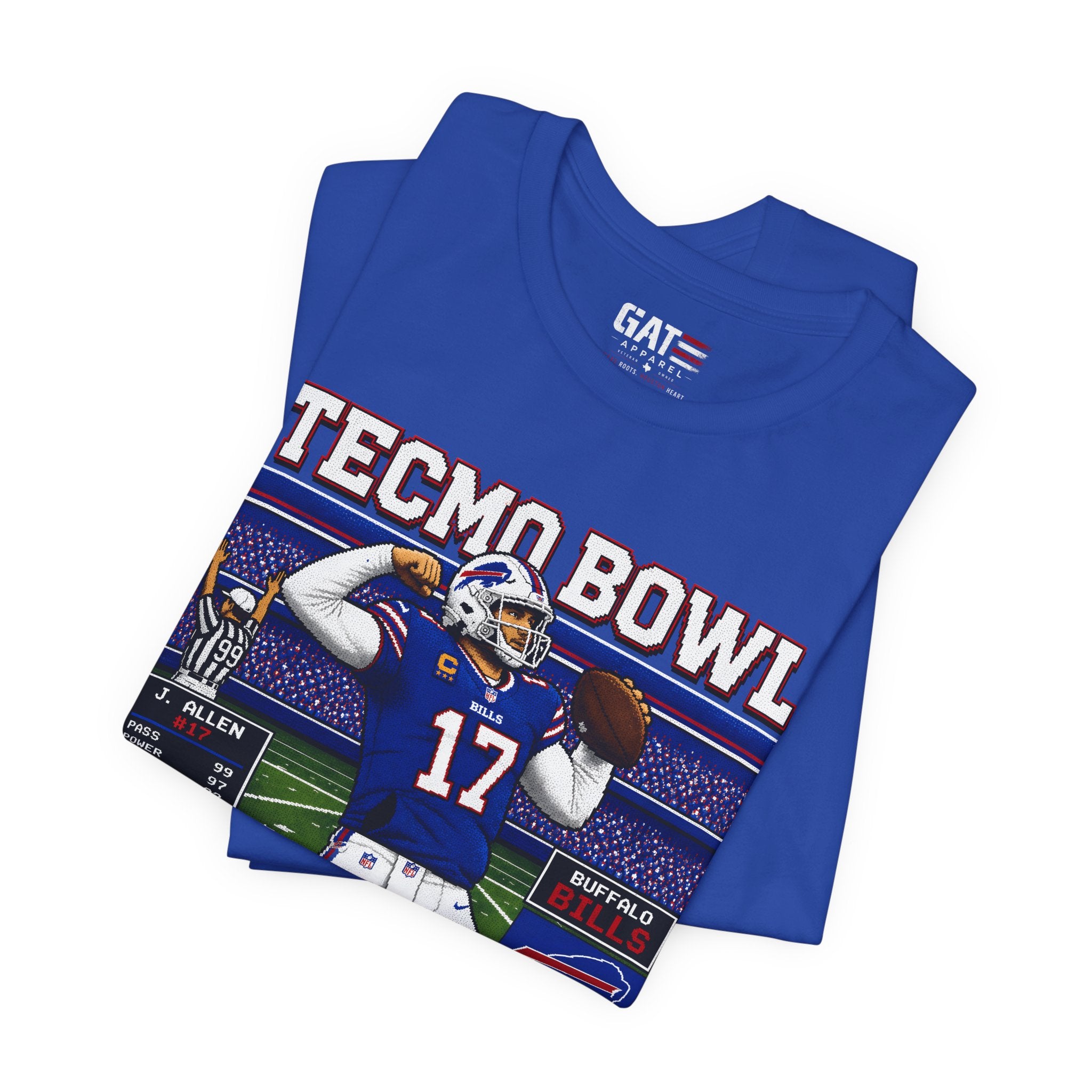Josh Allen Tecmo Bowl Shirt Retro Football Graphic Tee Vintage Video Game Style Buffalo Fan Gift for Men Women