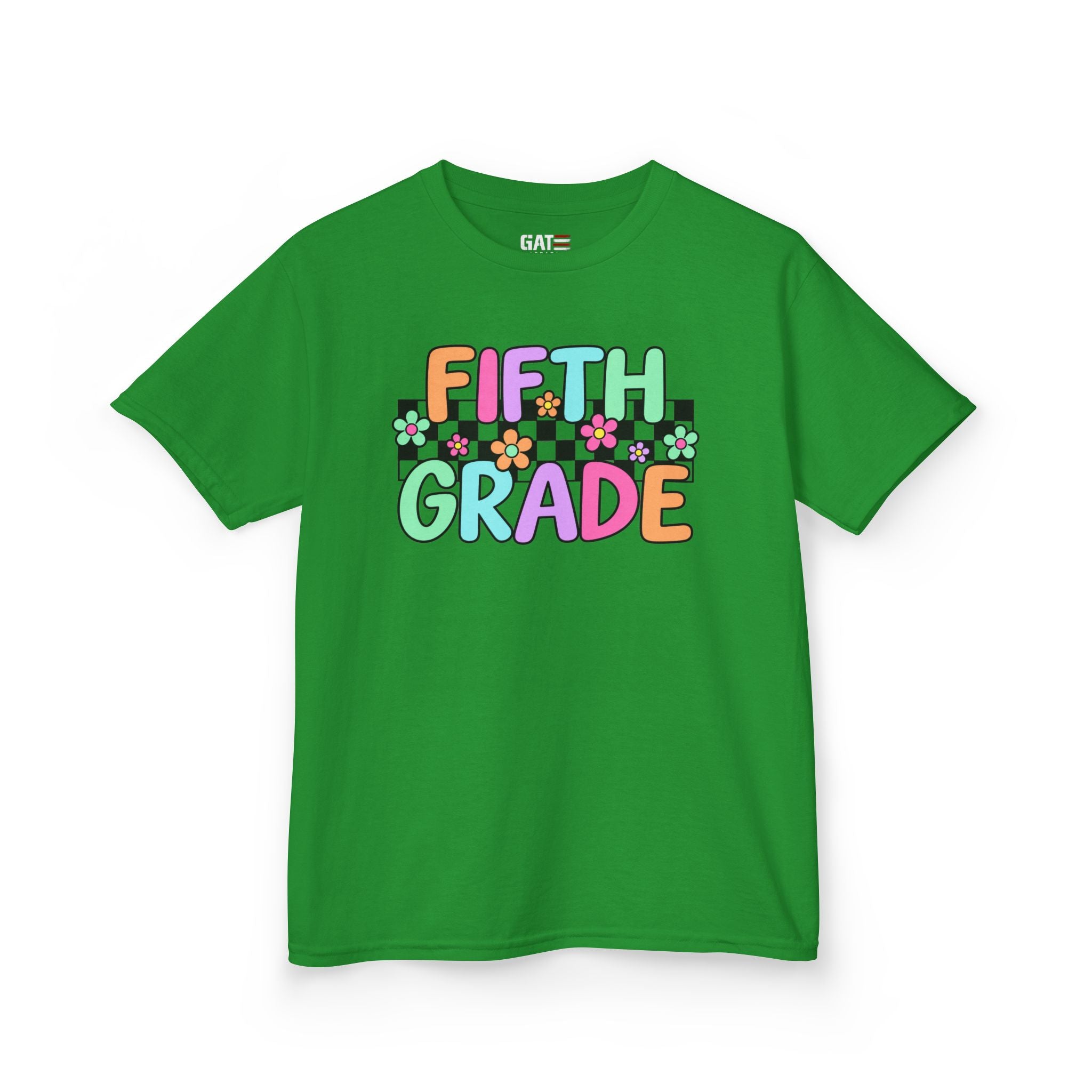 Custom Grade Level Shirt for Kids – Retro Checkered Floral Back to School Tee