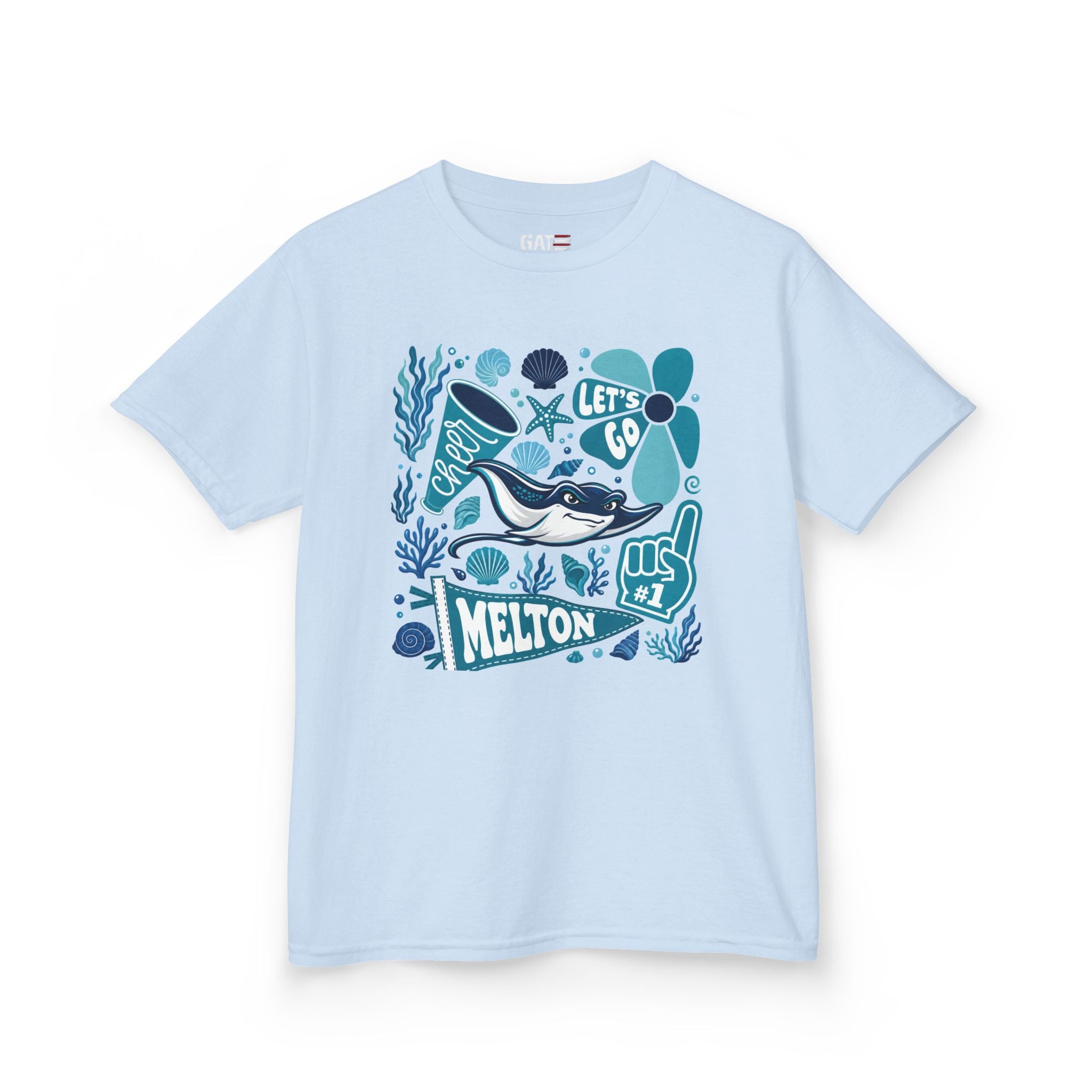 Melton Kids Tee — Blue Ocean Surf Graphic "Melton"