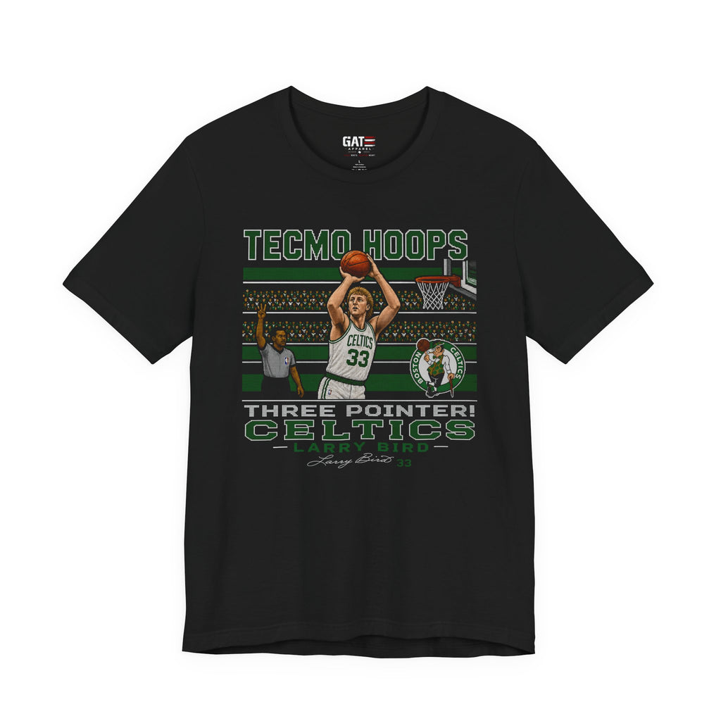 Tecmo Hoops Larry Bird Celtics T-Shirt | Retro Video Game Basketball Tee