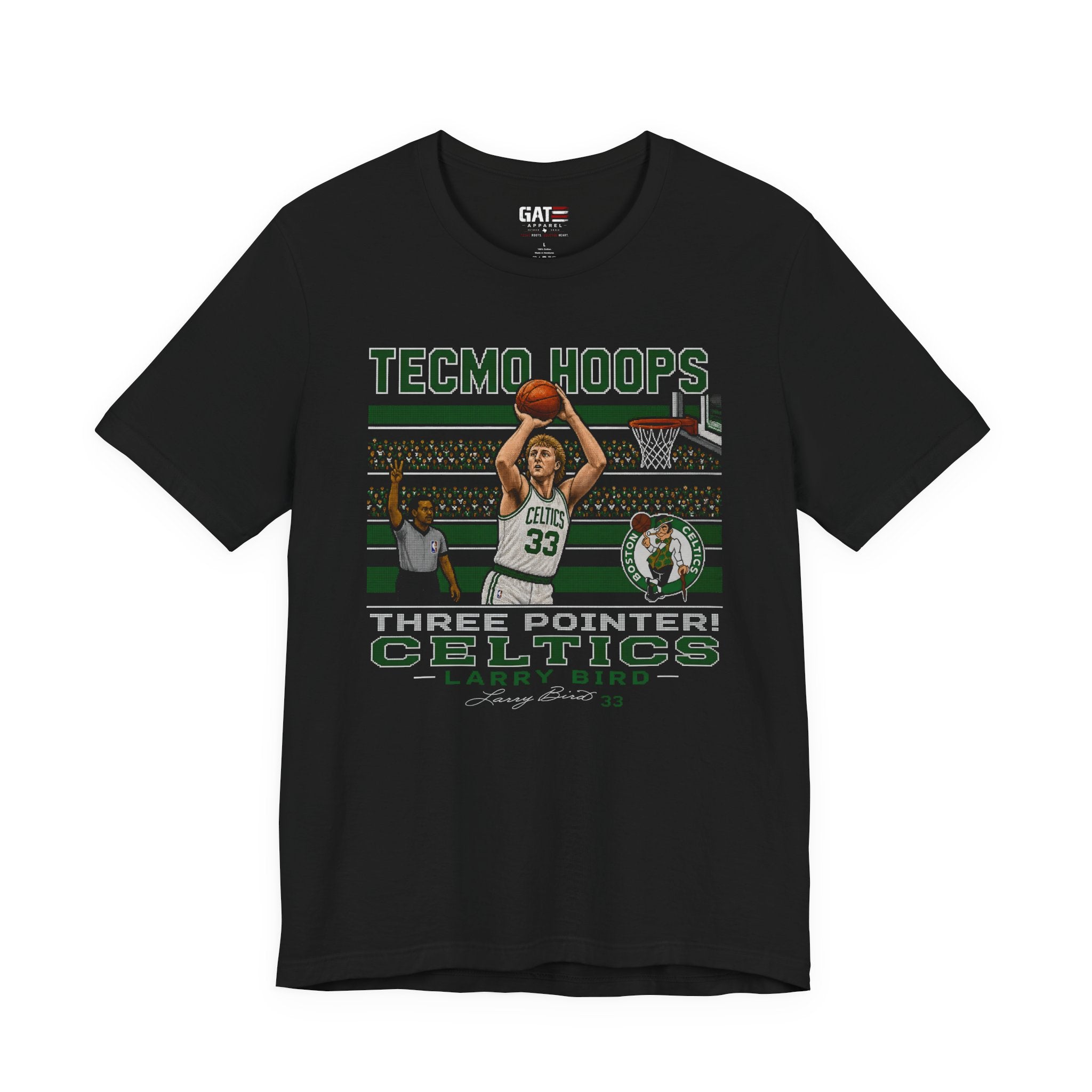 Tecmo Hoops Larry Bird Celtics T-Shirt | Retro Video Game Basketball Tee