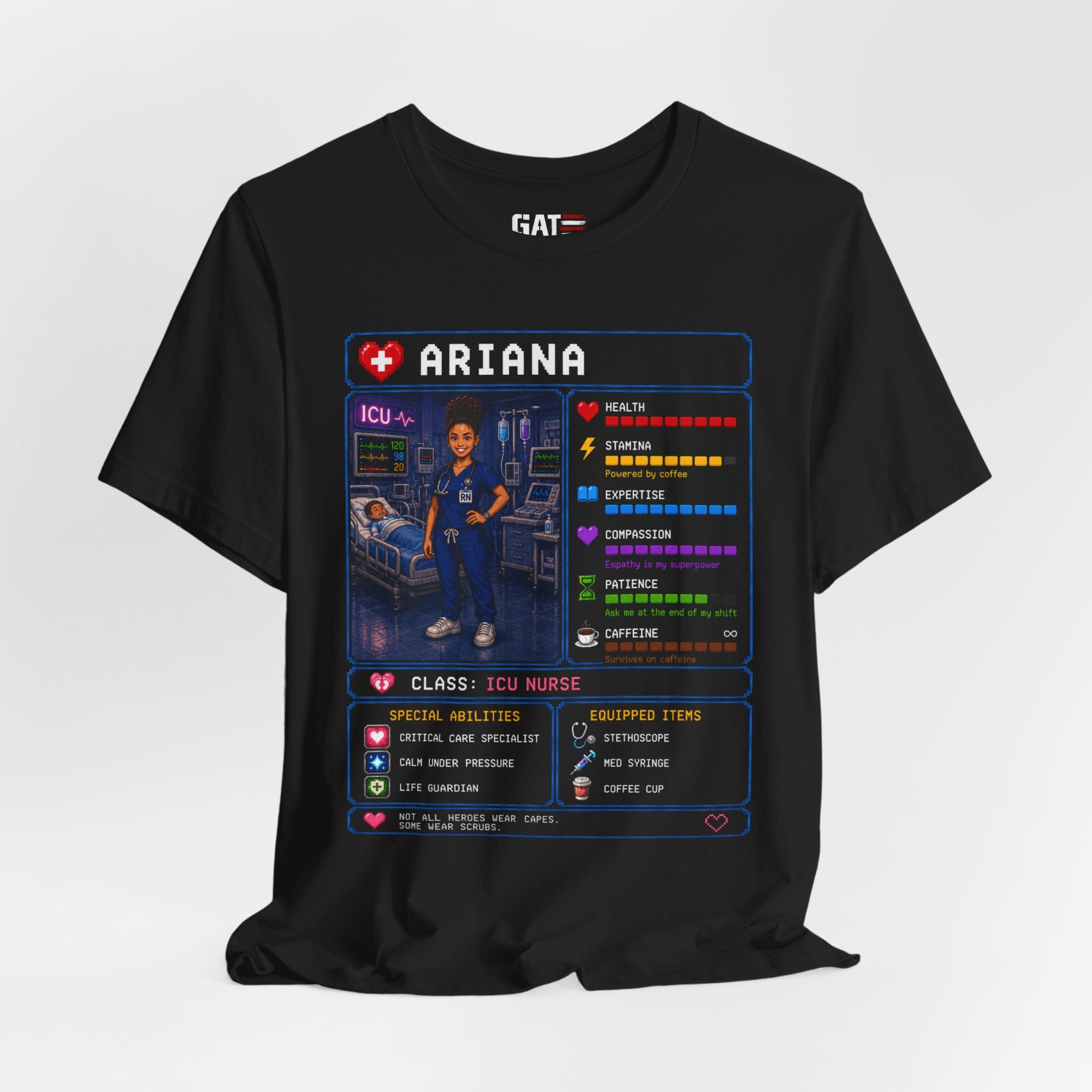 Custom ICU Nurse RPG Character Shirt | Personalized Nurse Gift