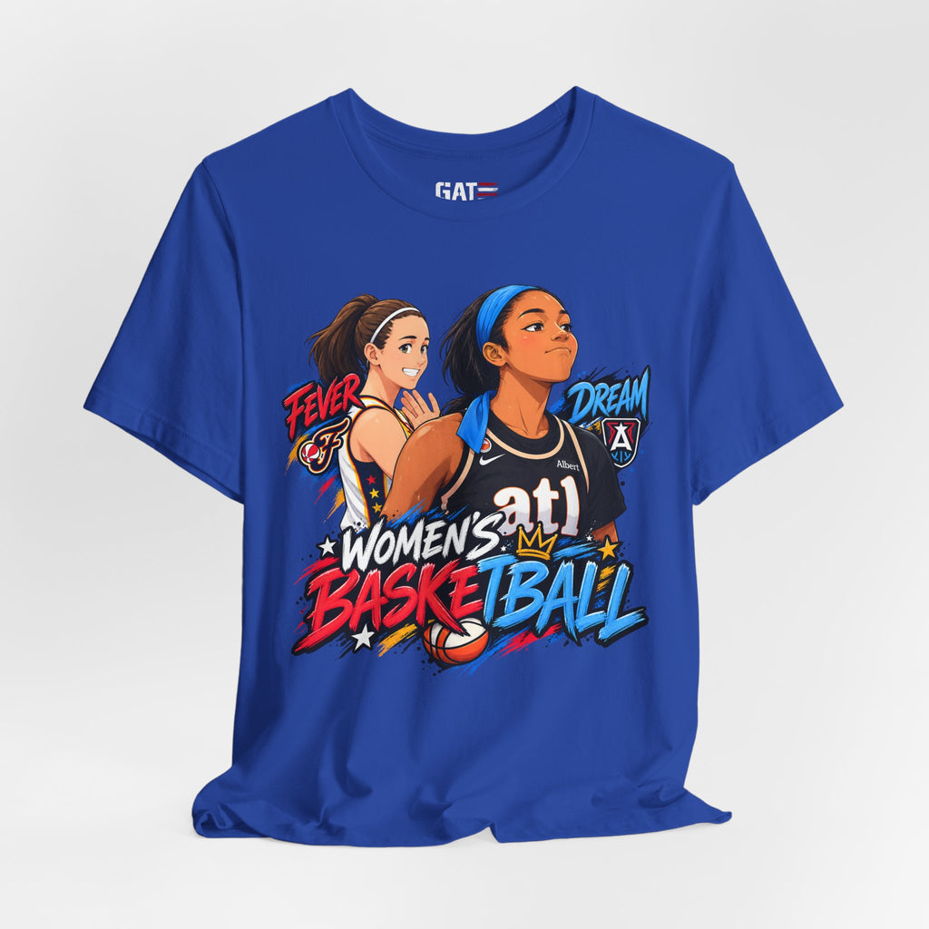 Caitlin Clark Angel Reese Shirt WNBA Basketball Rivalry Fever Sky Graphic Tee