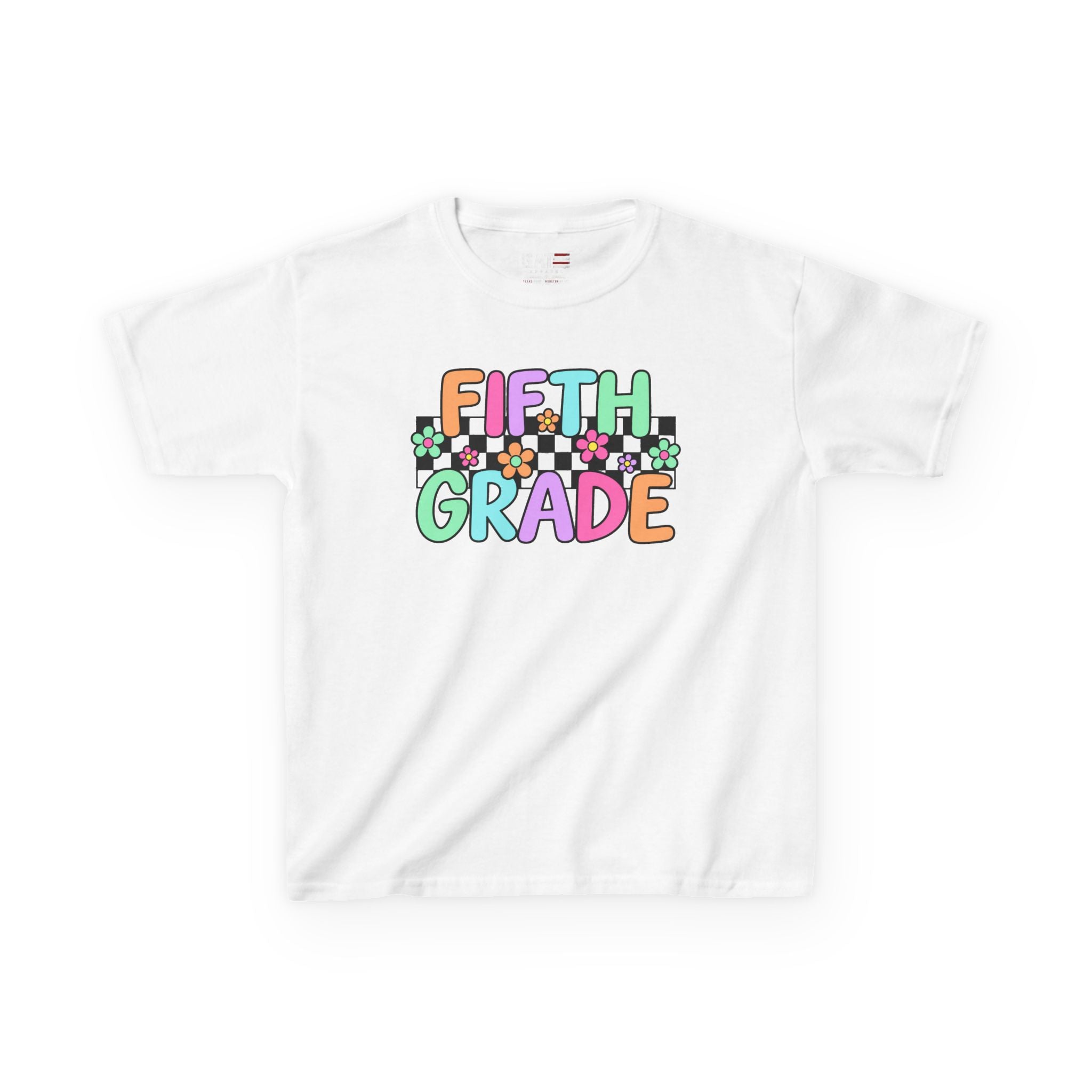 Custom Grade Level Shirt for Kids – Retro Checkered Floral Back to School Tee