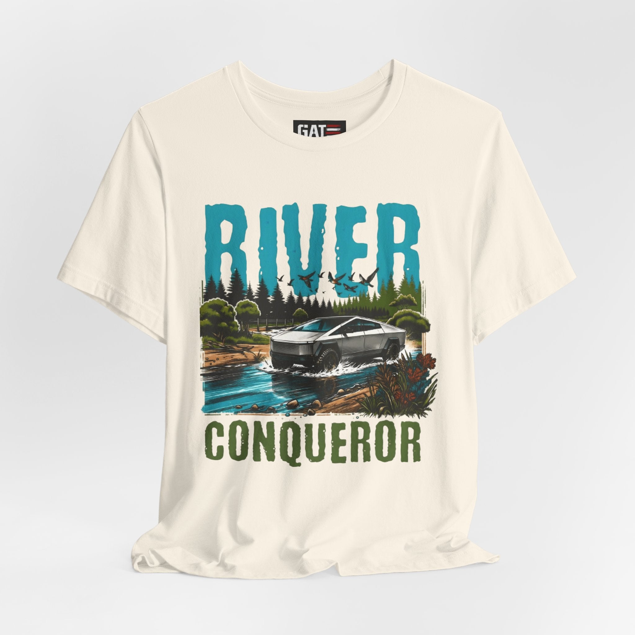 Cybertruck River Conqueror Shirt, Tesla Cybertruck Off Road Tee, Adventure Truck Shirt, Camping Shirt, Outdoor Lover Gift