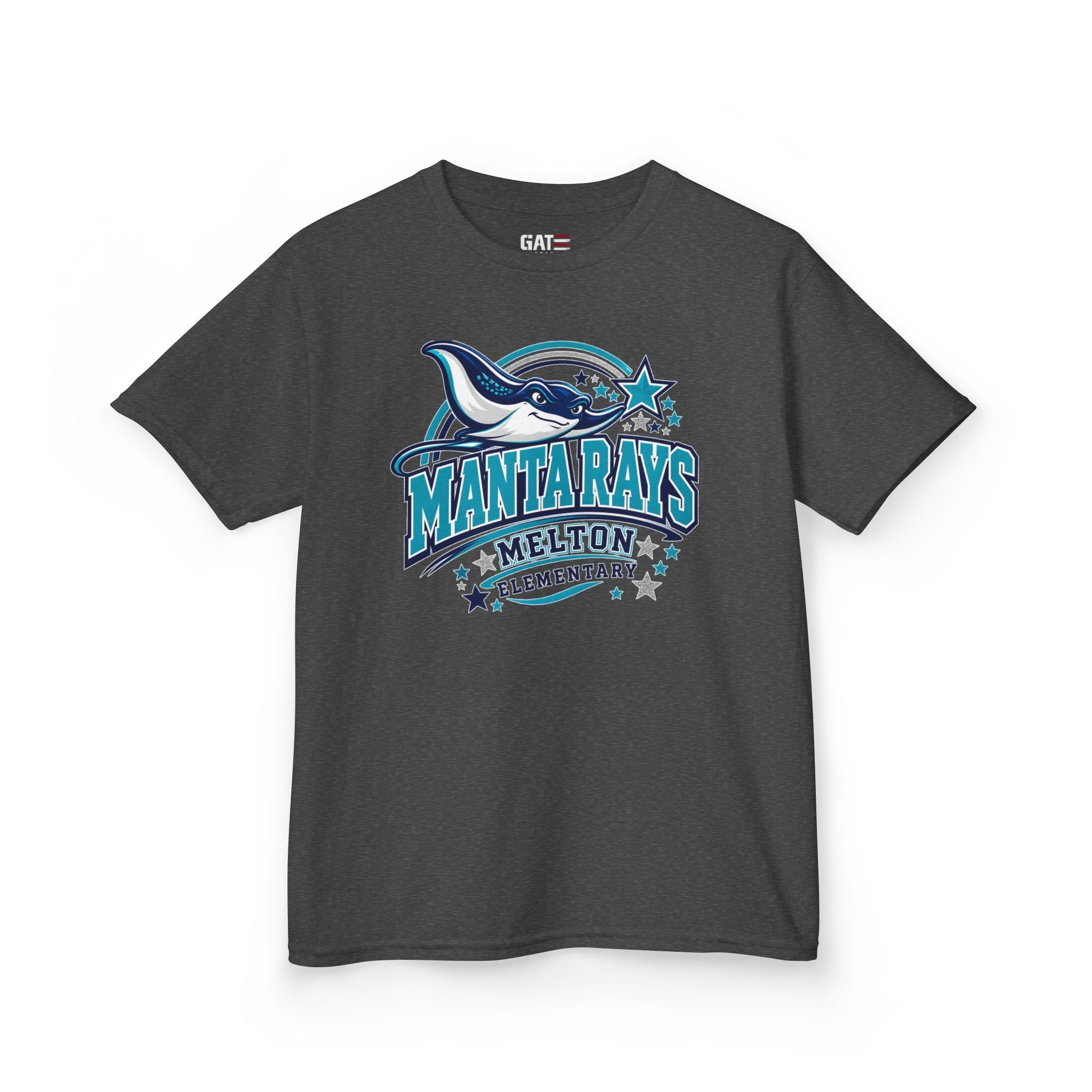 Melton Kids Tee Mantarays School T-Shirt — Melton Elementary Mascot Tee