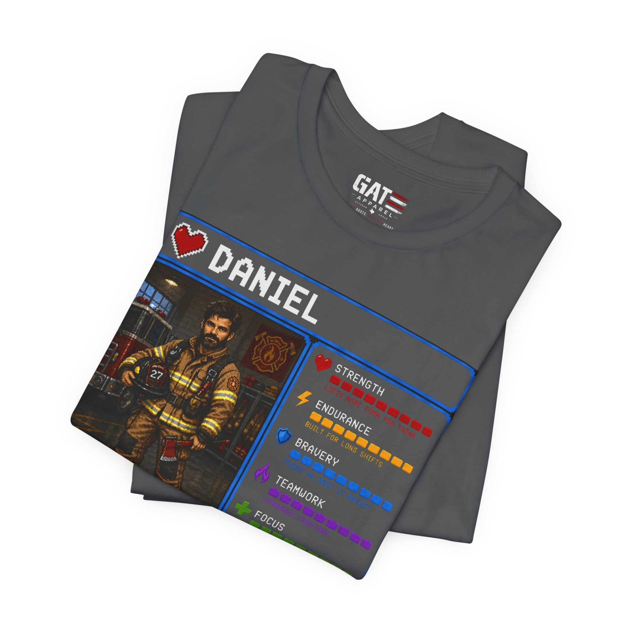 Custom Firefighter RPG Character Shirt | Personalized Firefighter Gift