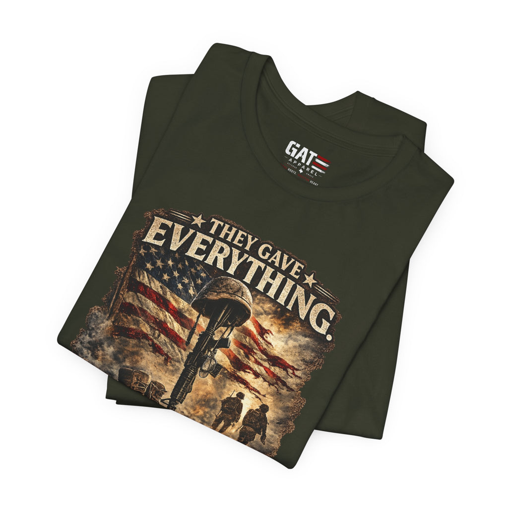 They Gave Everything Memorial T-Shirt — "Some Memories Never Come Home" Patriotic Veteran Tribute Tee