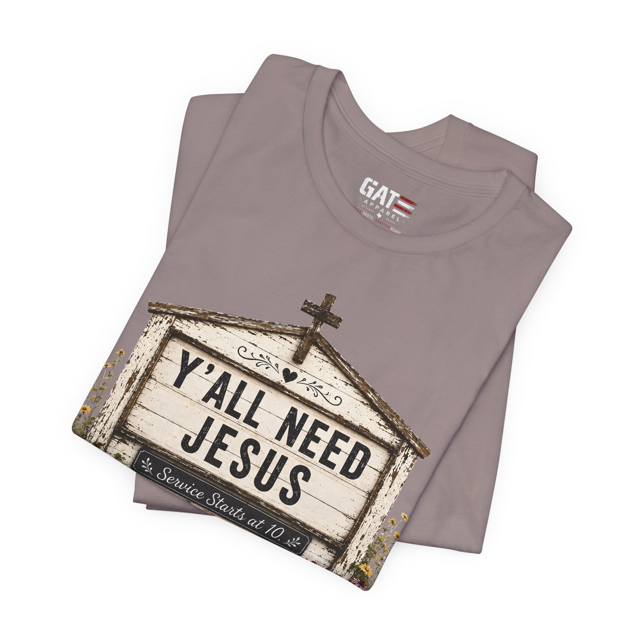Y'all Need Jesus, Christian Shirt for Women, Rustic Faith Graphic Tee, Country Western Shirt, Farmhouse Christian Gift, Cowgirl Church Tee