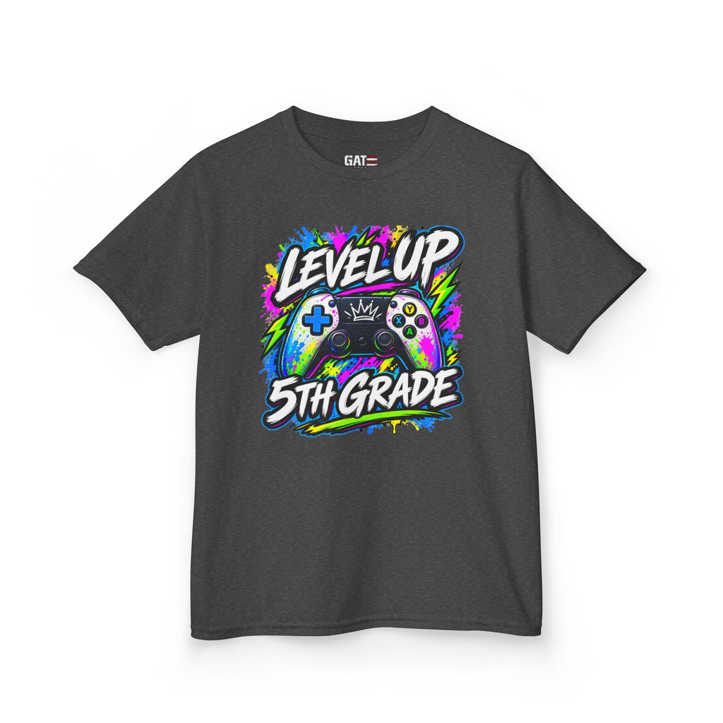 Personalized Grade Level Gamer Shirt – Level Up Kindergarten to 5th Grade Kids Tee