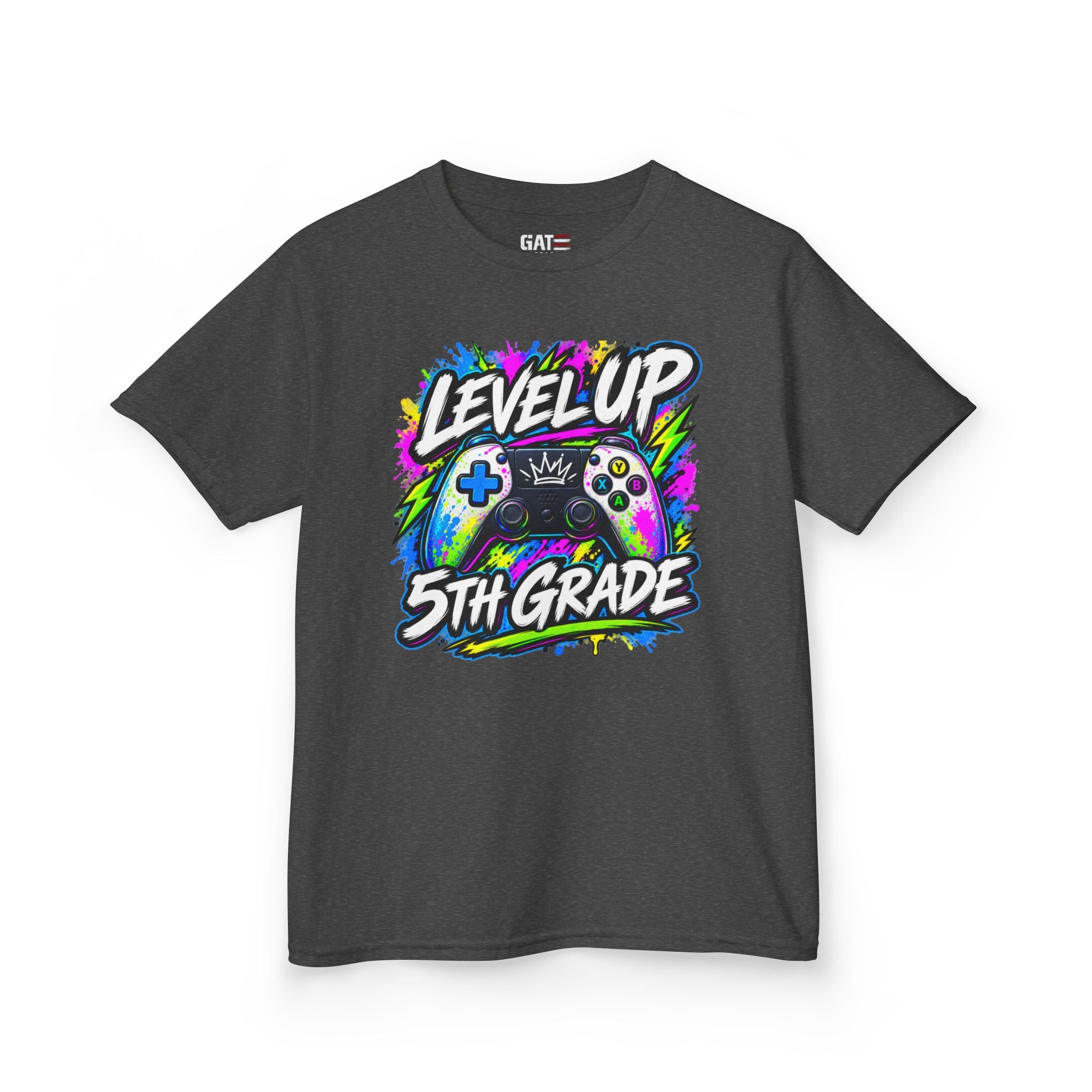 Personalized Grade Level Gamer Shirt – Level Up Kindergarten to 5th Grade Kids Tee