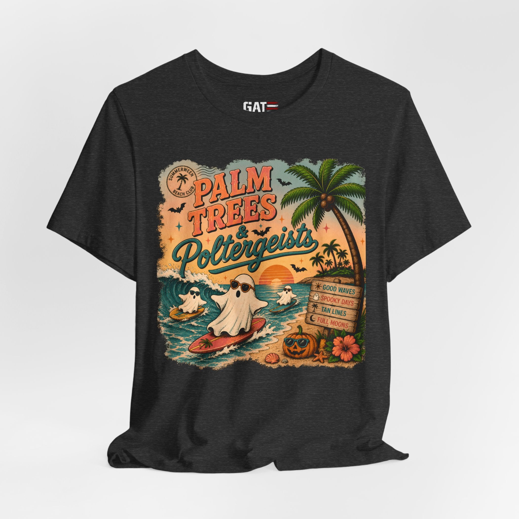 Summerween Shirt, Spooky Beach Shirt, Ghost Beach Tee, Halloween Beach Shirt, Coastal Halloween Tee, Tropical Ghost Shirt