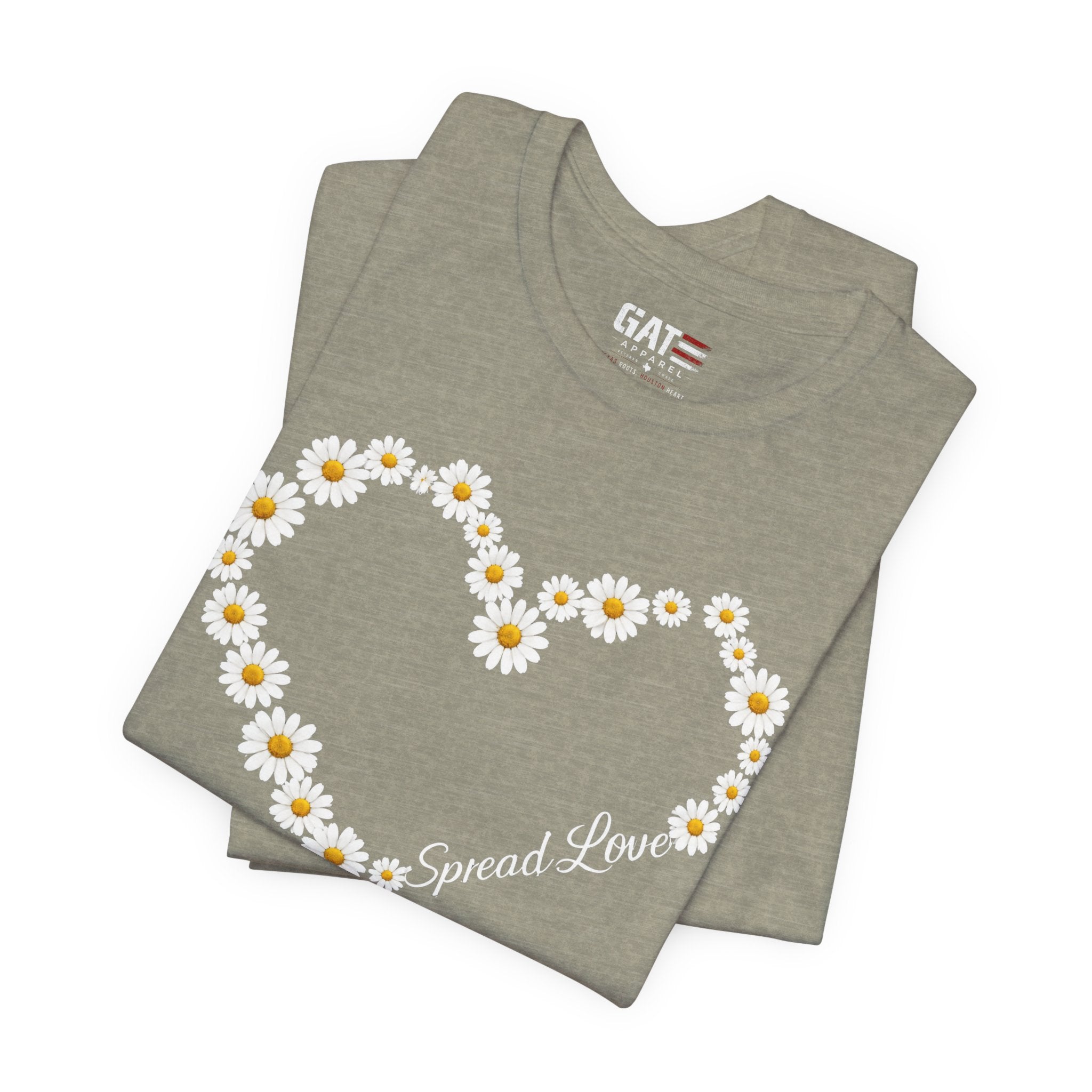 Daisy Heart Tee — "Spread Love" Floral Graphic T-Shirt