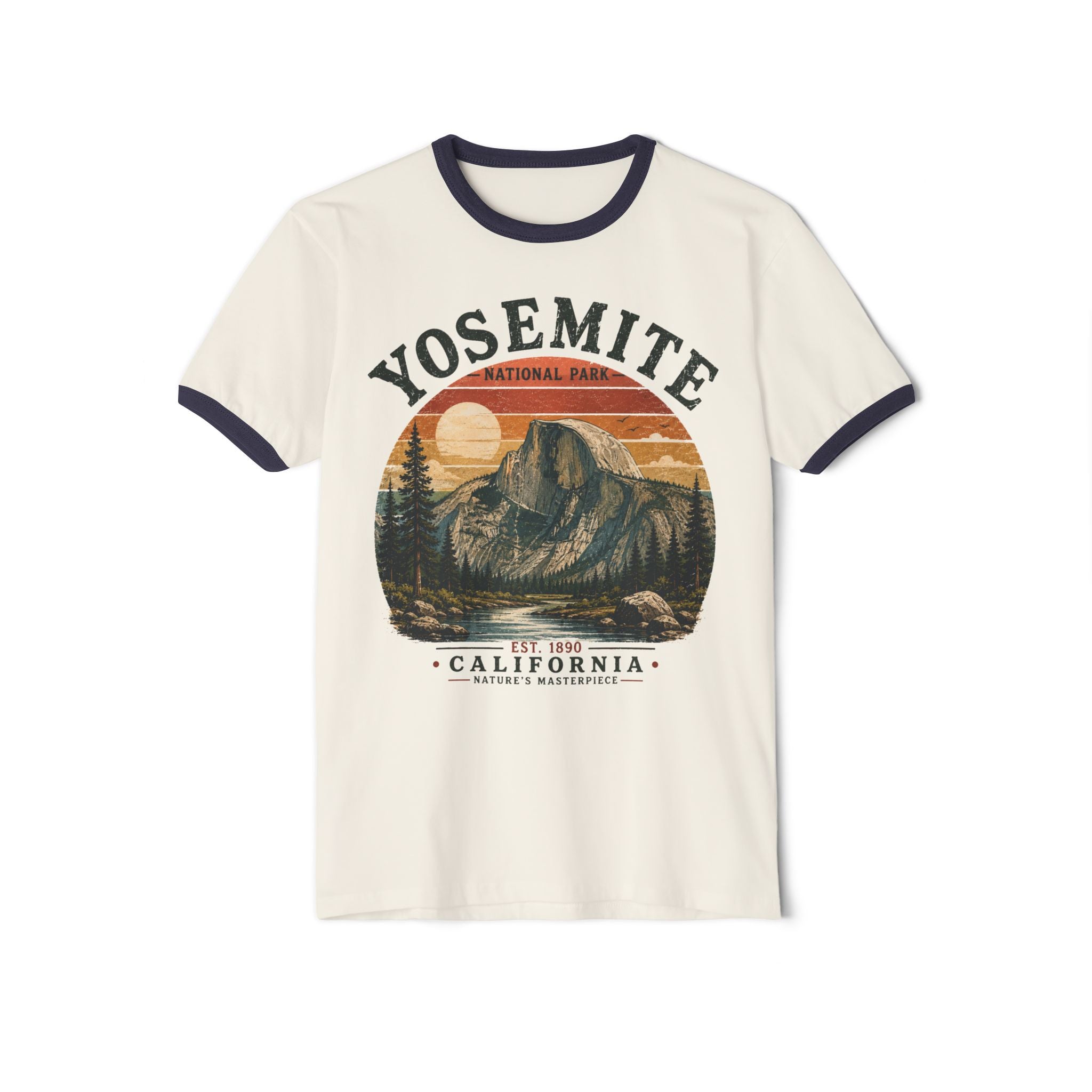 Yosemite National Park Ringer T-Shirt — Vintage California Hiking Tee
