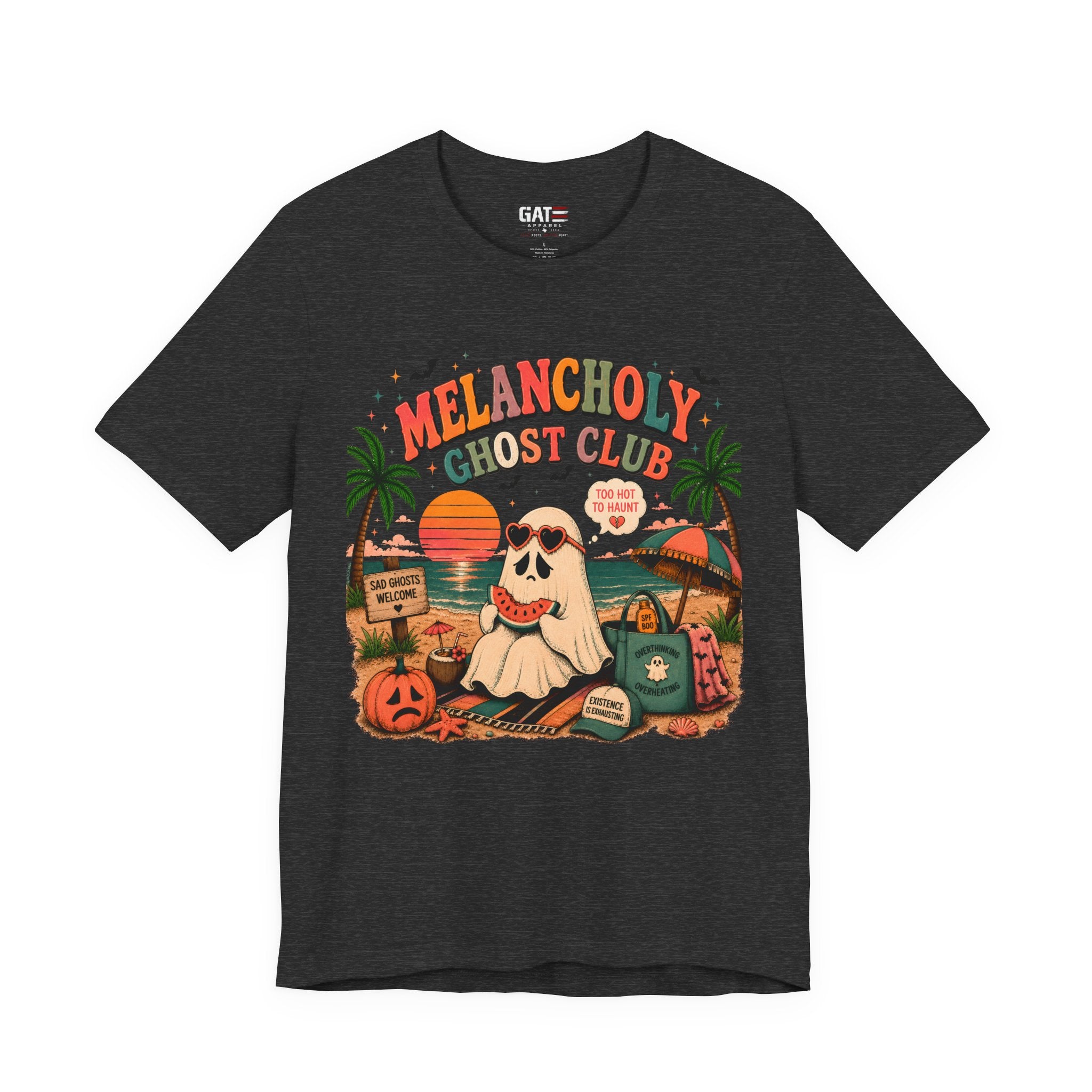 Summerween Shirt, Spooky Beach Shirt, Ghost Beach Tee, Halloween Beach Shirt, Coastal Halloween Tee, Tropical Ghost Shirt