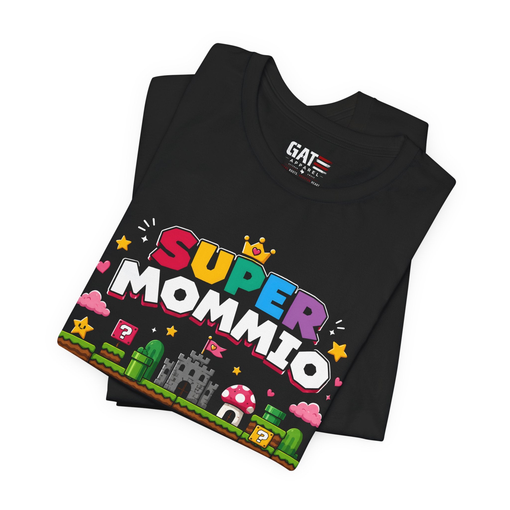 Super Mommio pixel game design T-Shirt | Retro video game mom tee