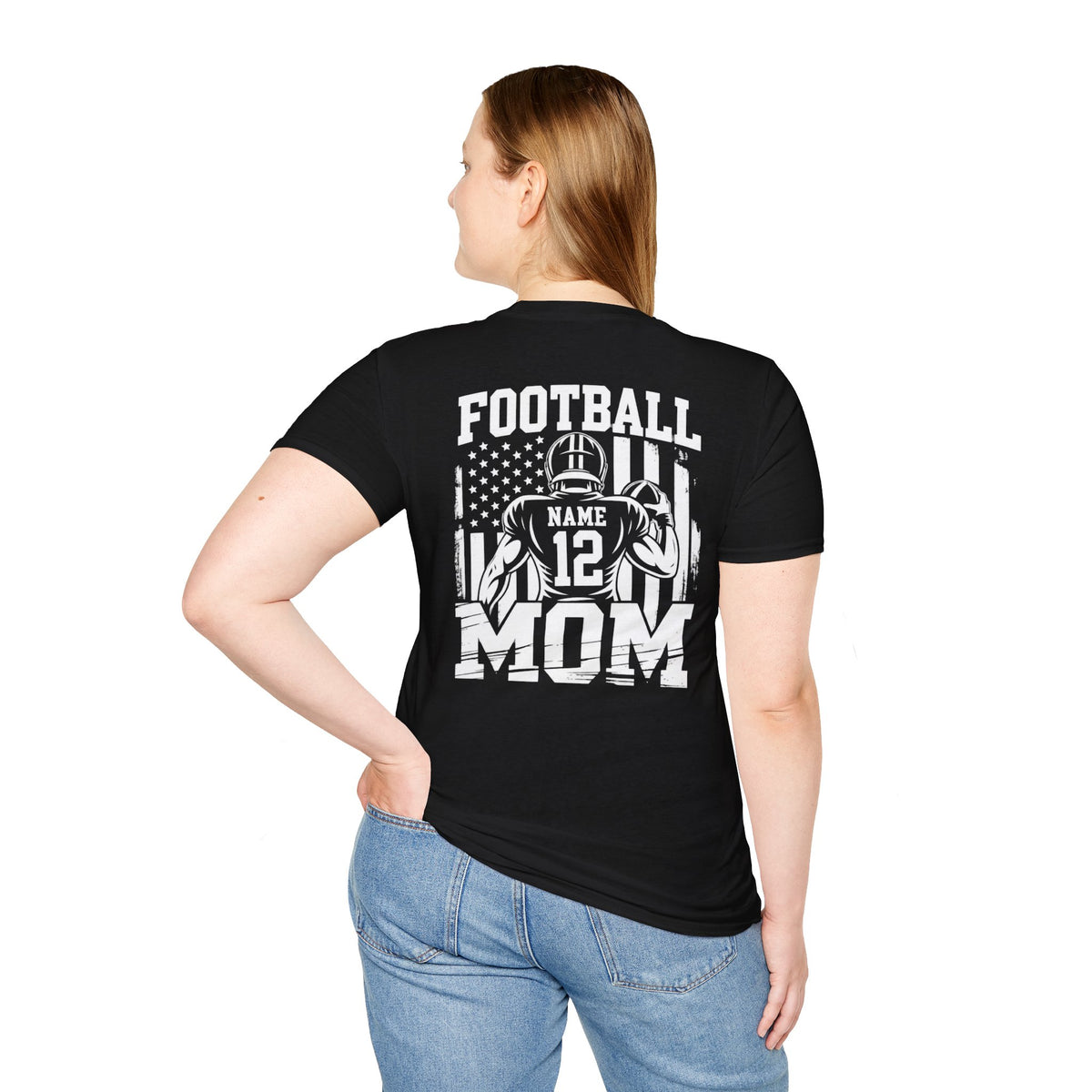 Personalized Football Mom Shirt | Name & Number Tee Style 7