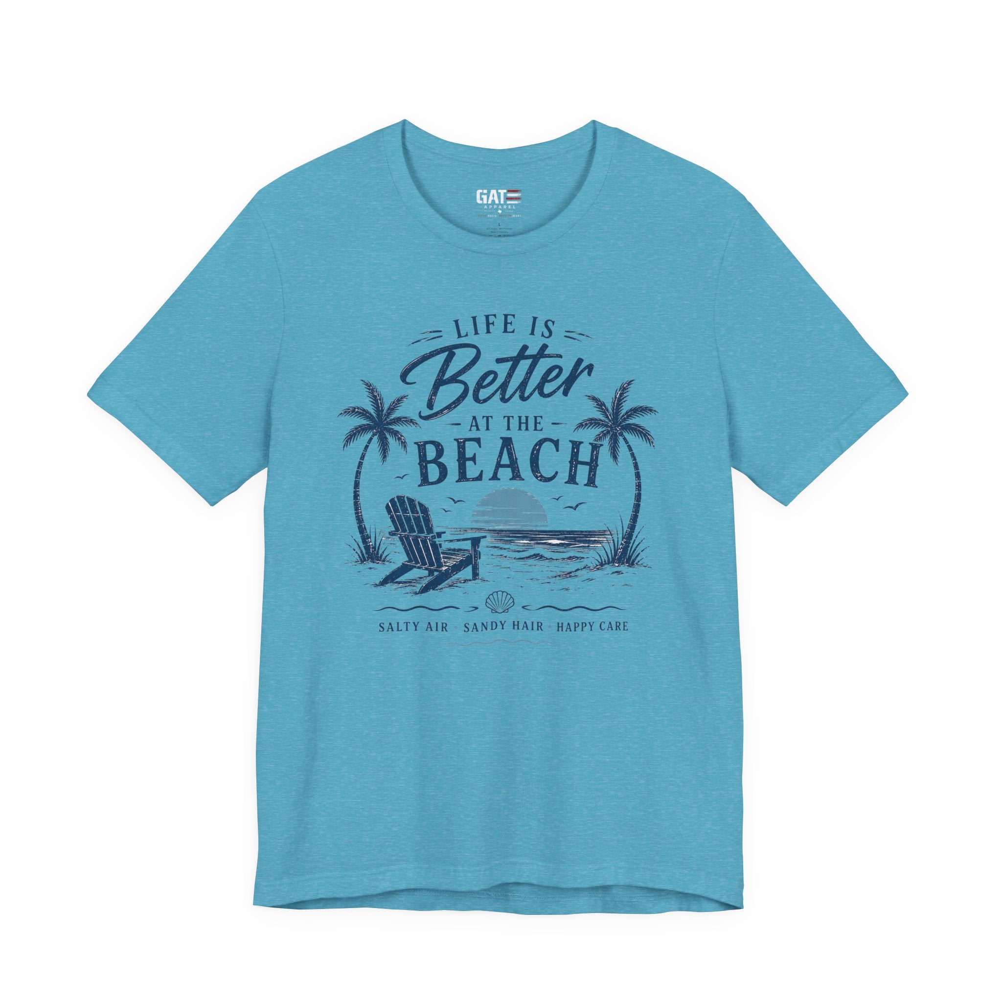 Life Is Better at the Beach T-Shirt — Vintage Coastal Palm Tee