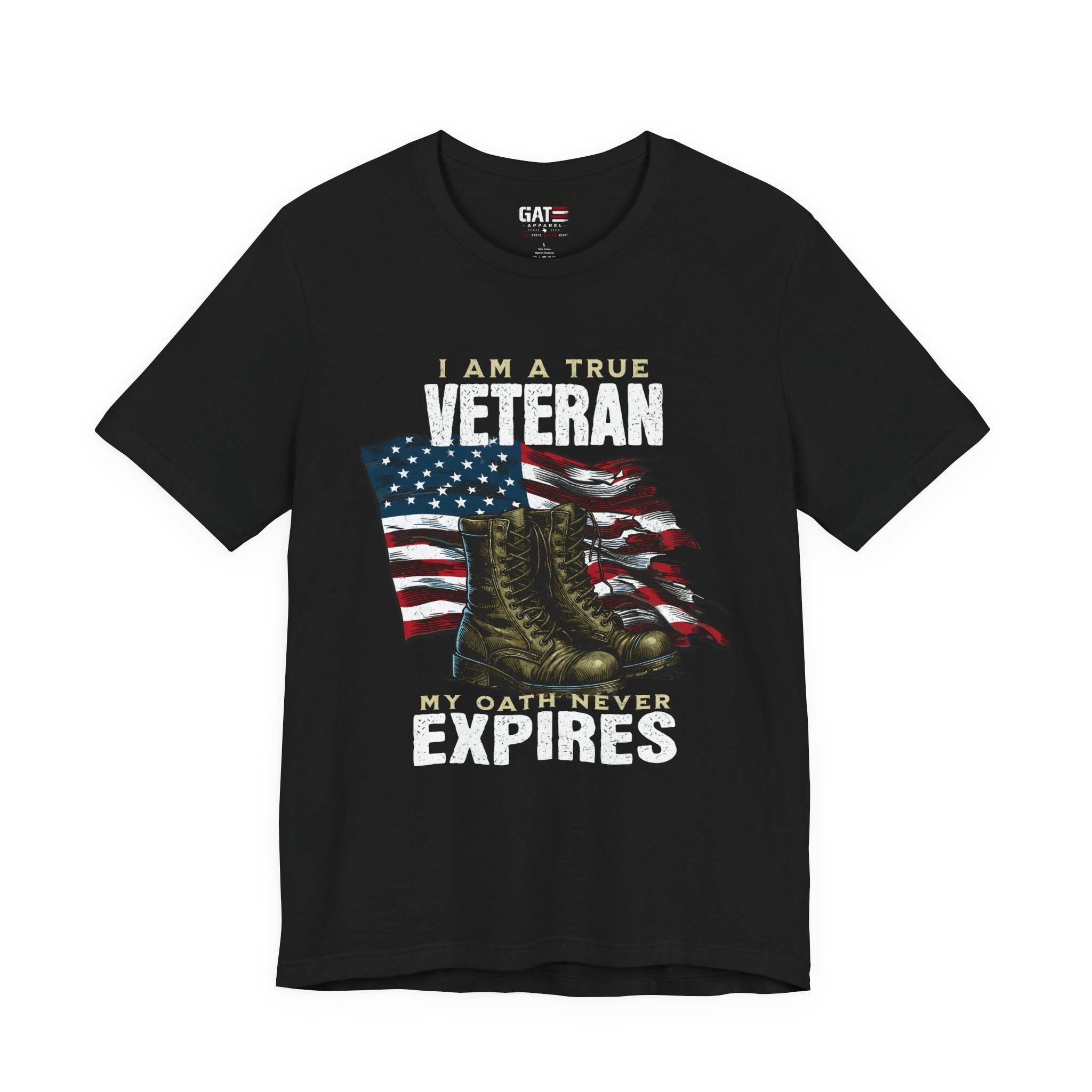Veteran Shirt My Oath Never Expires, Proud Veteran Tee, Military Boots American Flag Shirt, Patriotic Veteran Gift for Men or Women