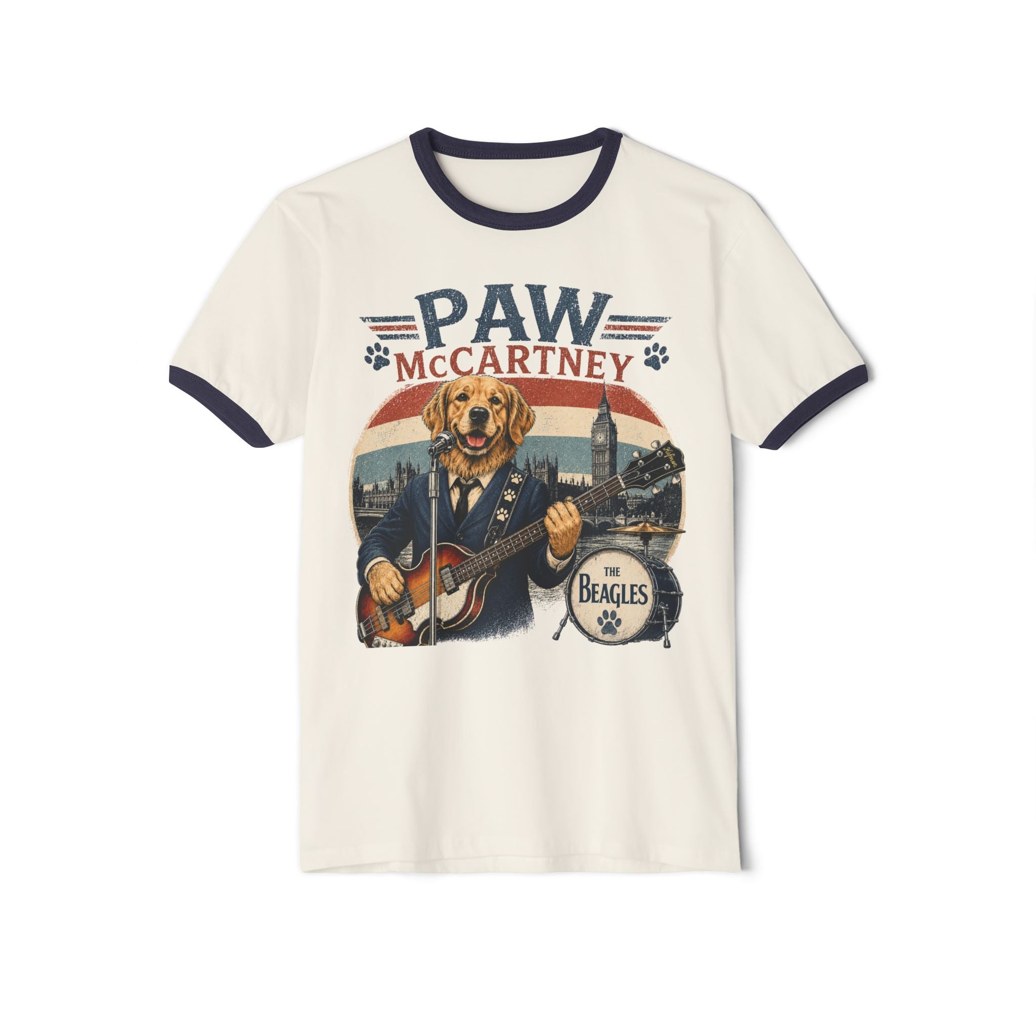 Paw McCartney Beagle Band Ringer T-Shirt
