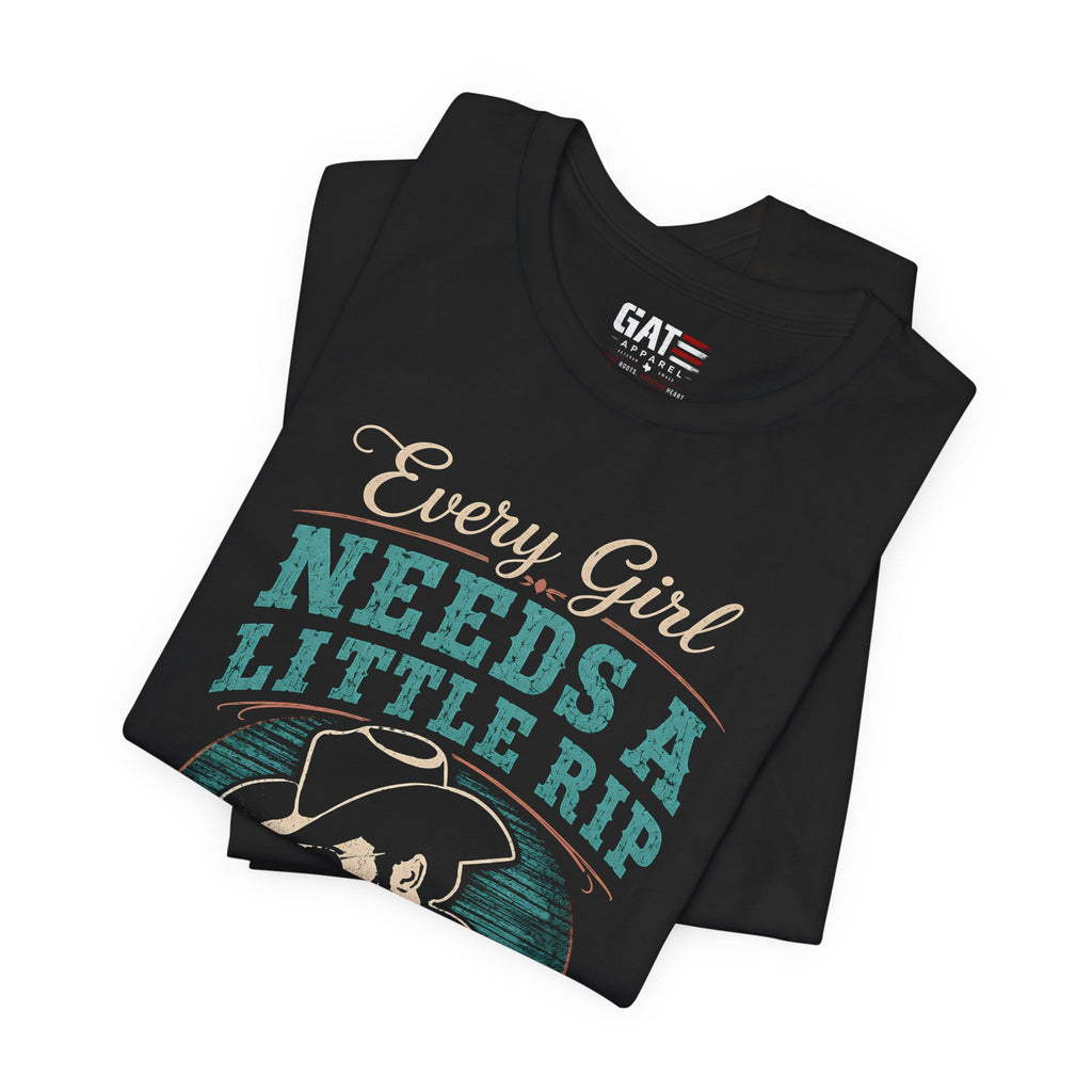 Every Girl Needs A Little Rip In Their Jeans Blue Text Shirt |Dutton Ranch | Yellowstone Inspired Shirt