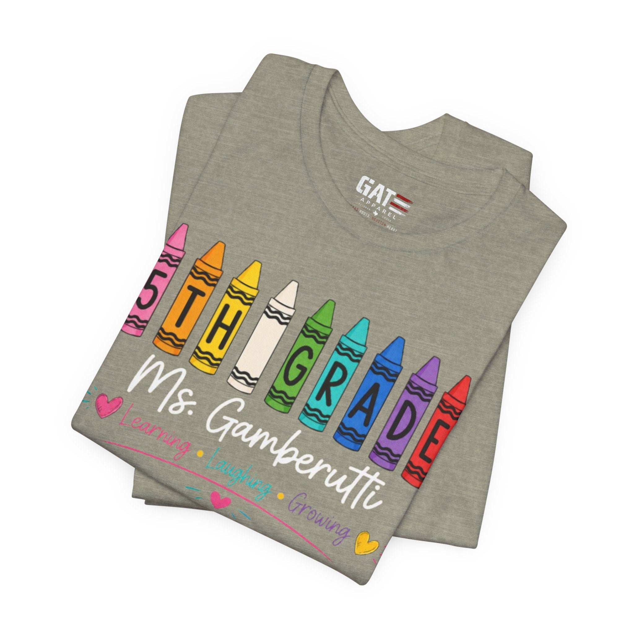 Customize Grade Level and Name Teacher Crayon Shirt