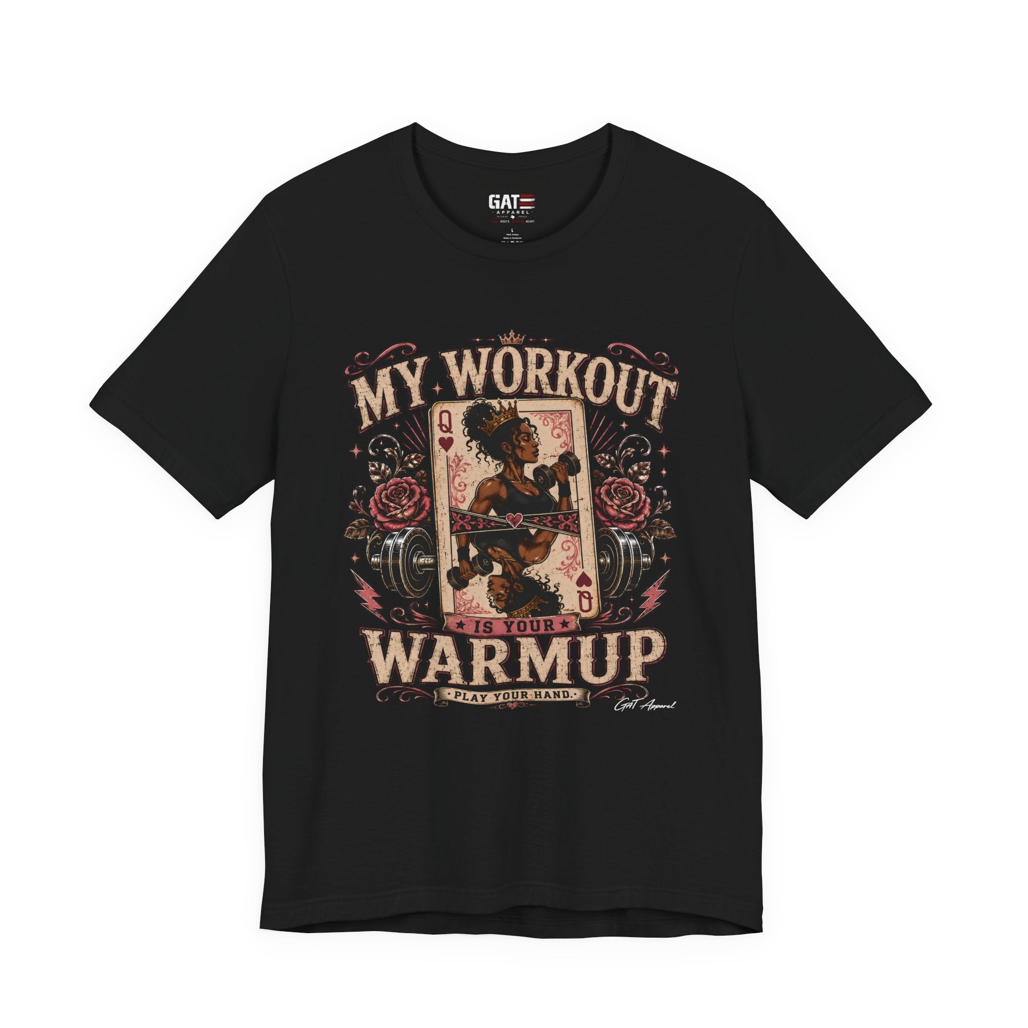 My Workout Is Your Warmup Shirt, Retro Gym Shirt for Women, Queen of Hearts Fitness Tee, Weightlifting Gift