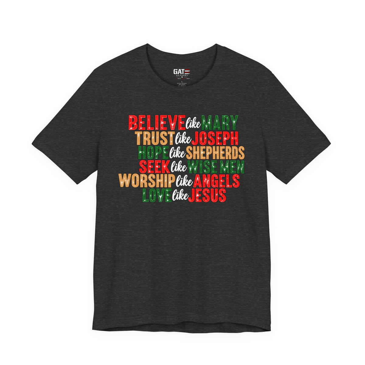 Believe Like Mary Christian Christmas T-Shirt - product image 4
