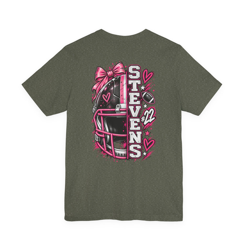 Football Mom Personalized Shirt Custom Player Name Number Helmet Game Day Tee