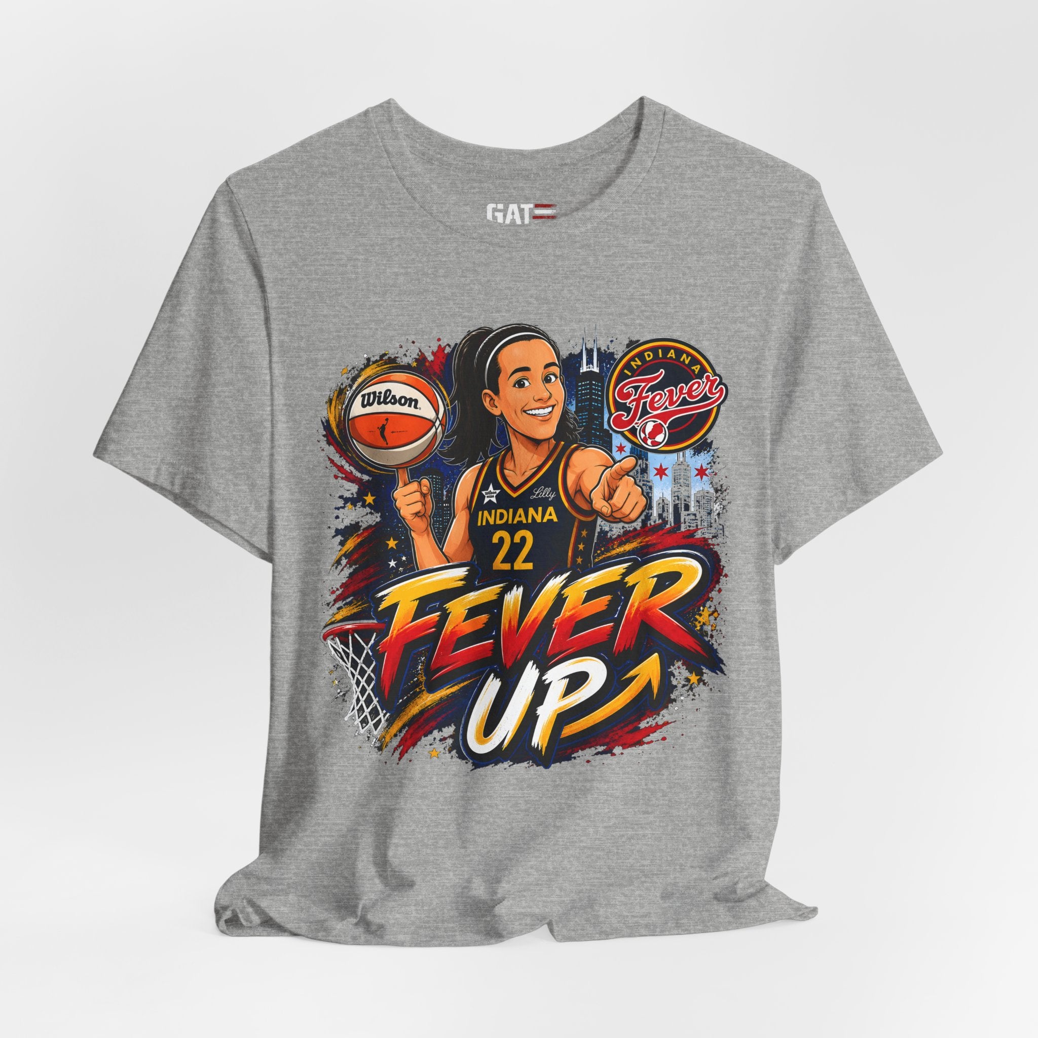 Caitlin Clark Indiana Fever #22 T-Shirt Fever Up WNBA Basketball Graphic Tee