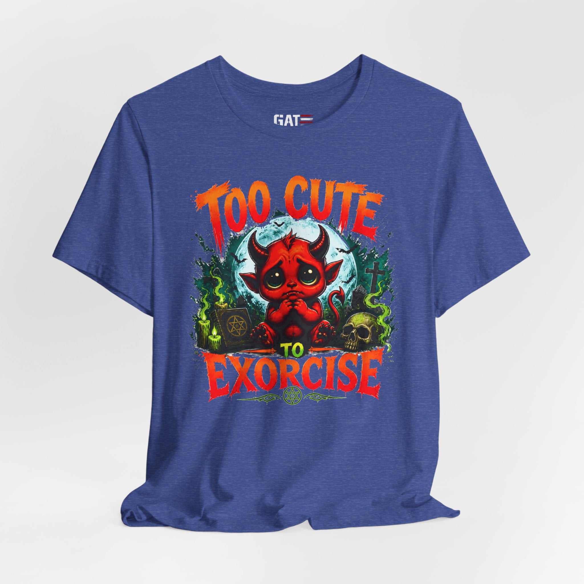 Too Cute to Exorcise T-Shirt — Cute Devil Graphic Tee (Halloween)