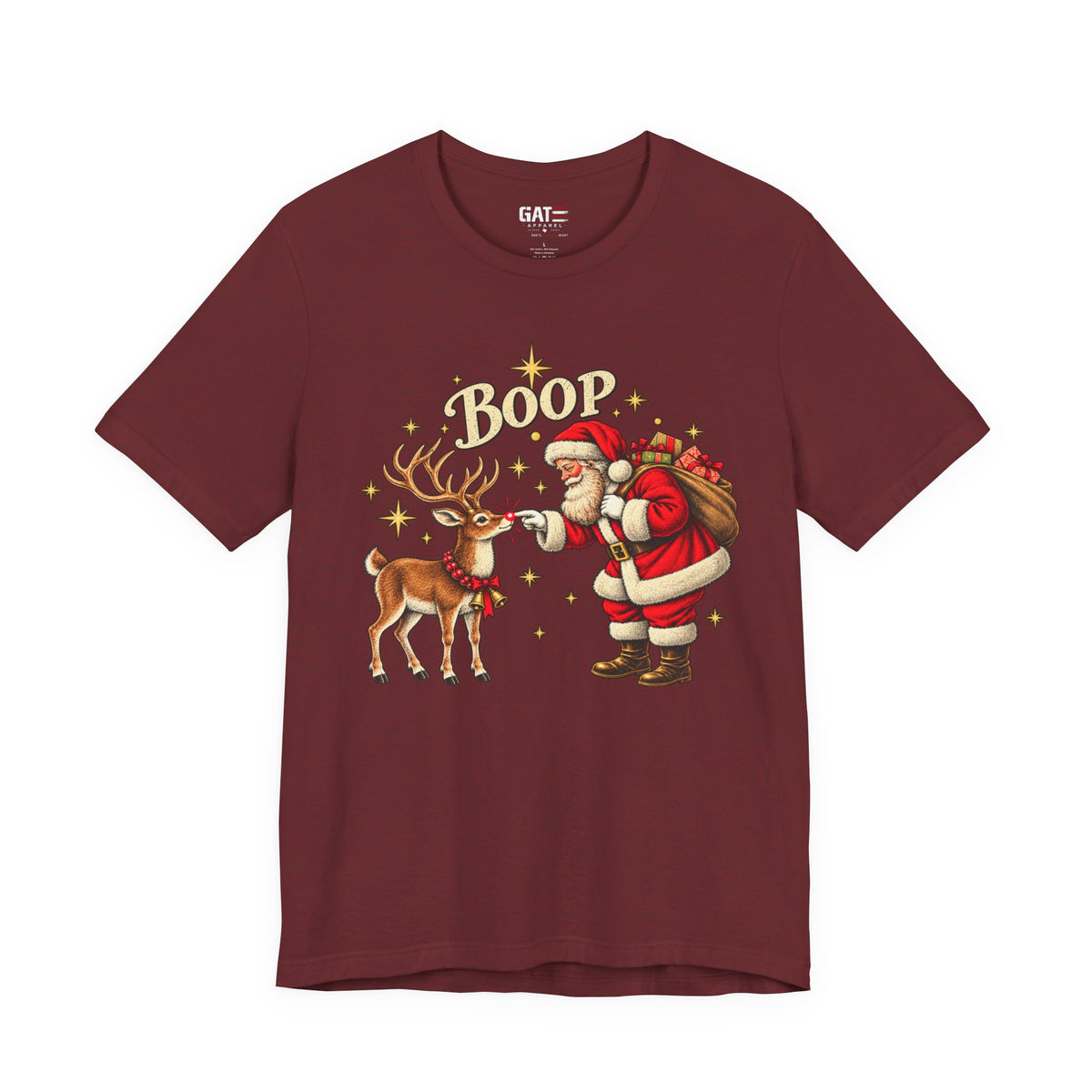 Santa and Reindeer Boop Christmas Graphic T-Shirt - product image 1