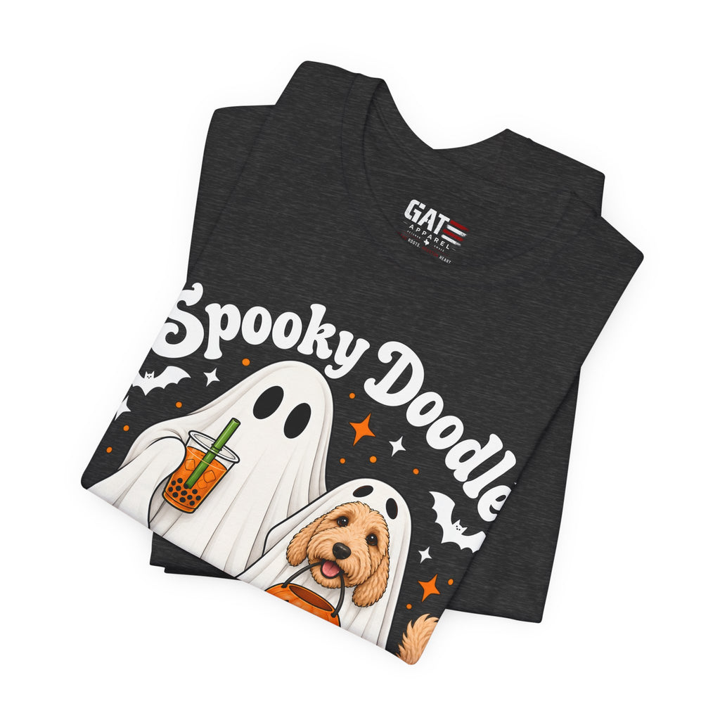 Spooky Doodle Halloween T-Shirt — Ghost & Doodle Dog Pumpkin Costume