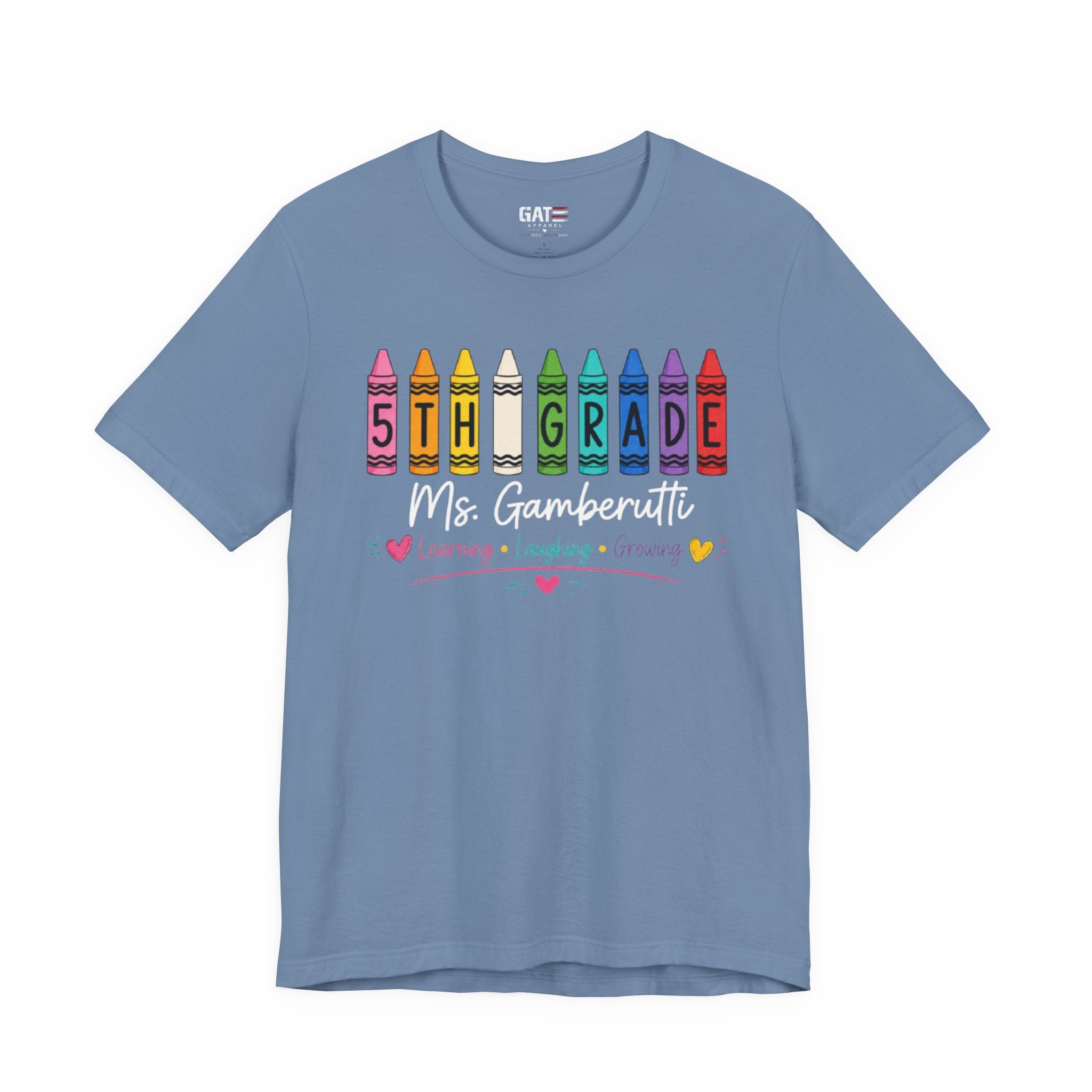 Customize Grade Level and Name Teacher Crayon Shirt