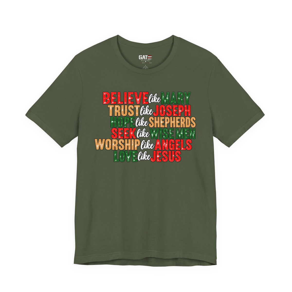 Believe Like Mary Christian Christmas T-Shirt - product image 8