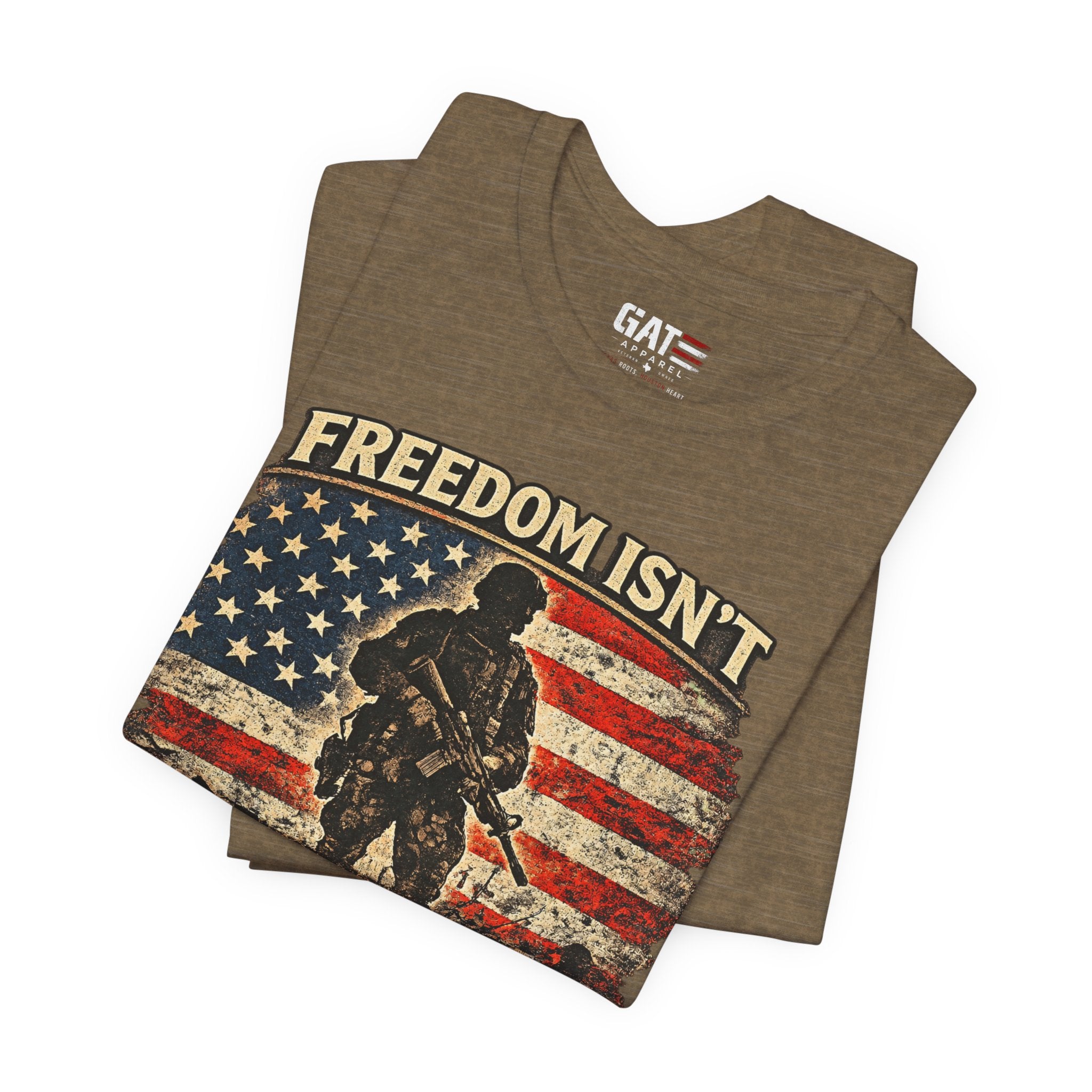 Freedom Isn't Inherited Tee — Patriotic Veteran American Flag T‑Shirt (1776–2026)