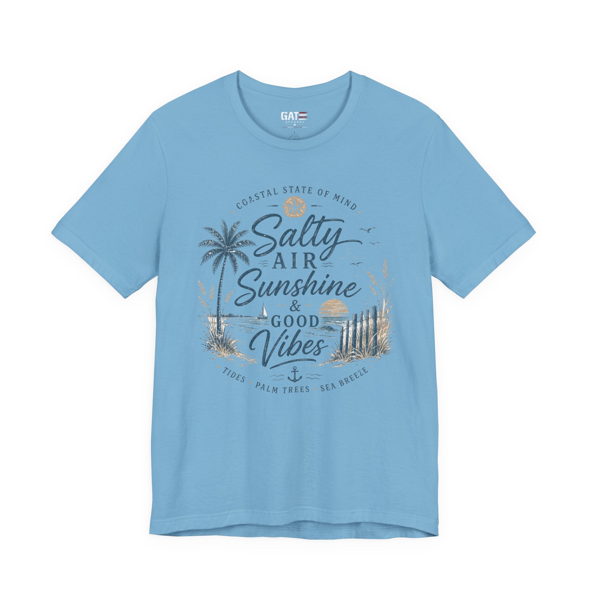 Salty Air Sunshine & Good Vibes Beach Tee
