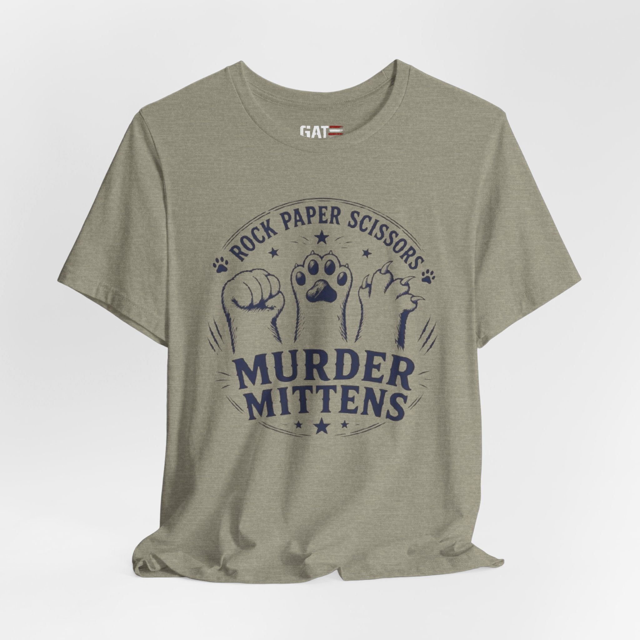 Rock Paper Scissors Murder Mittens Shirt, Funny Cat Lover Tee, Cat Paw Graphic T-Shirt, Cute Cat Mom Gift, Murder Mittens