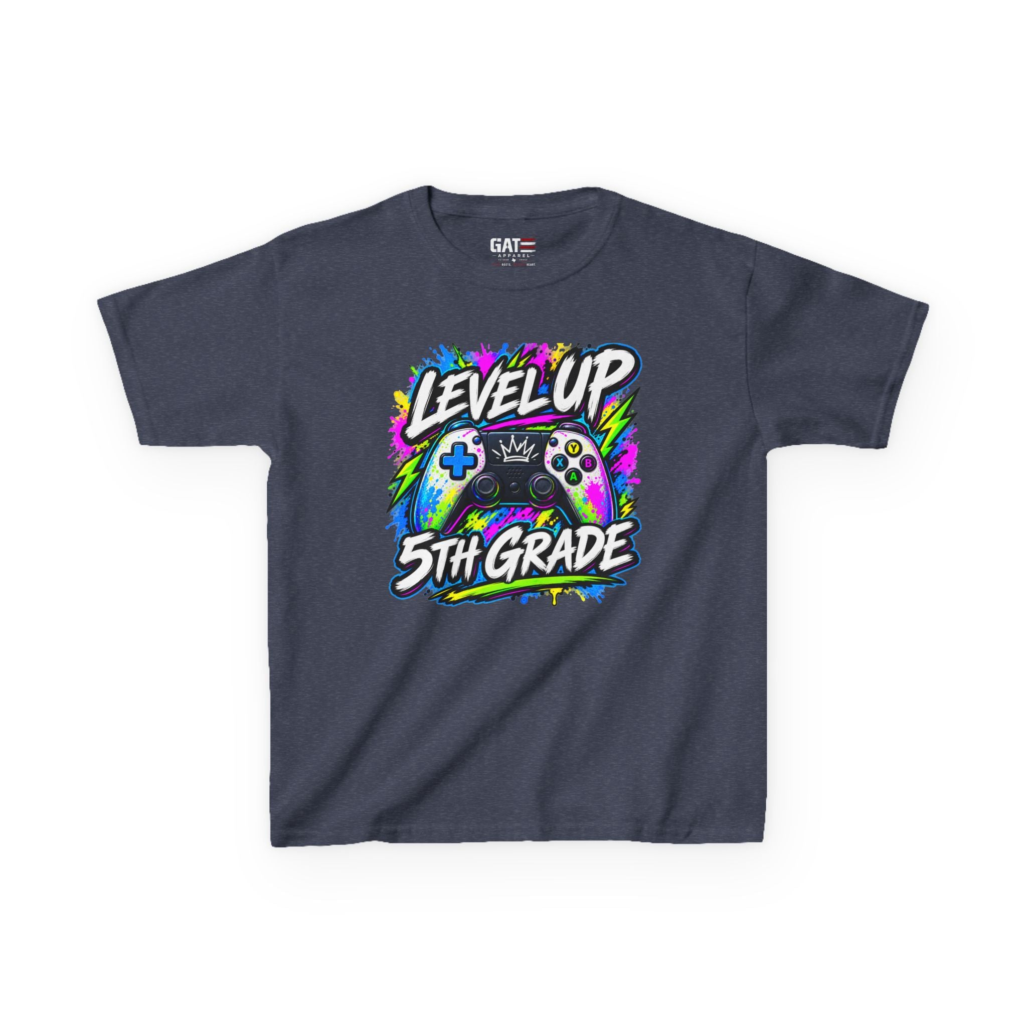 Personalized Grade Level Gamer Shirt – Level Up Kindergarten to 5th Grade Kids Tee