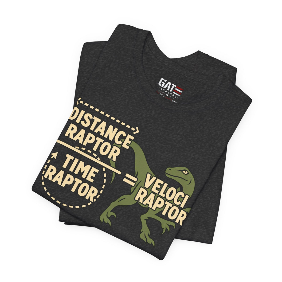Velociraptor Anatomy Tee — "Distance Raptor / Time Raptor" Dinosaur Graphic Shirt